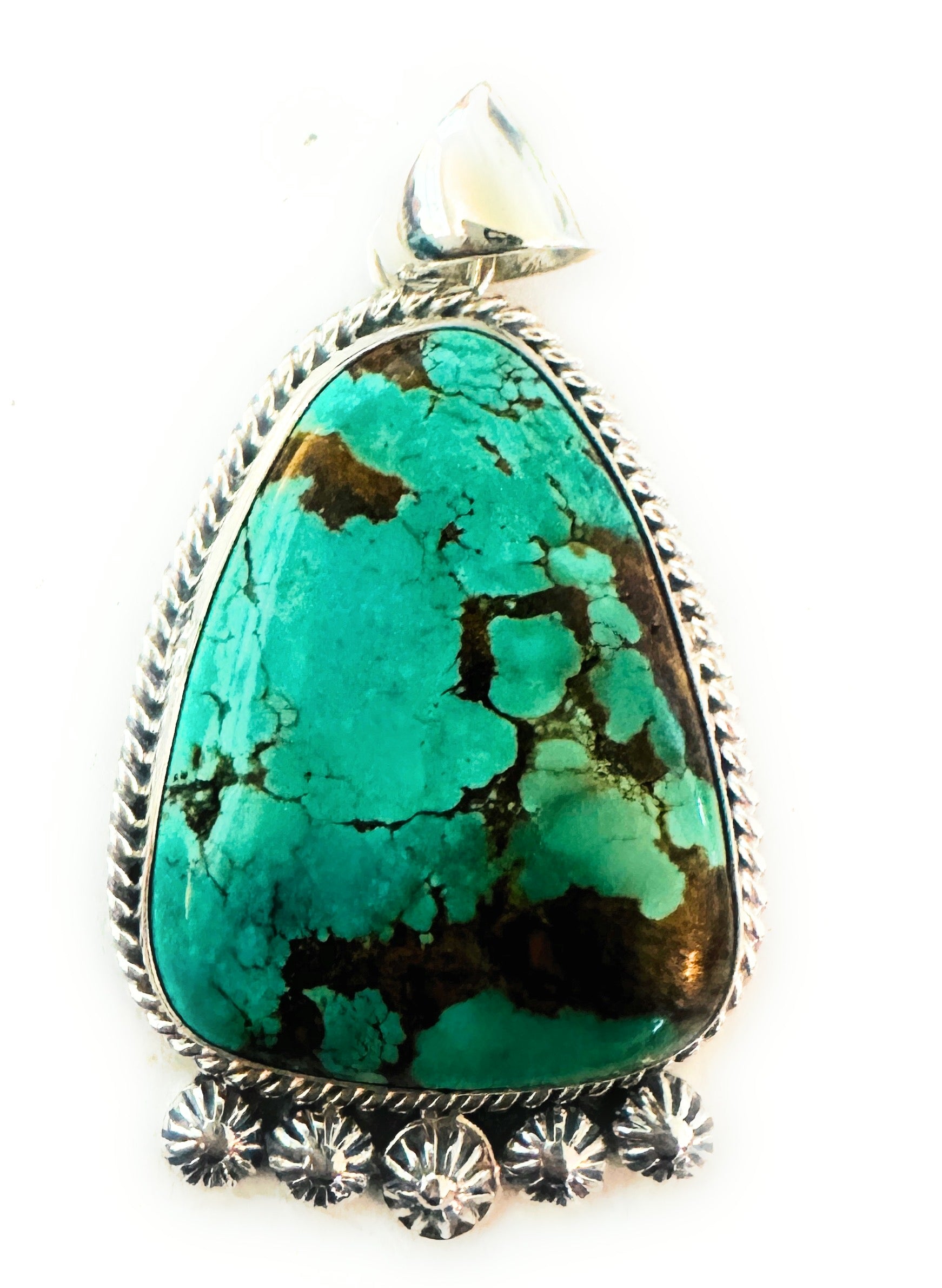 Navajo Number 8 Turquoise & Sterling Silver Pendant