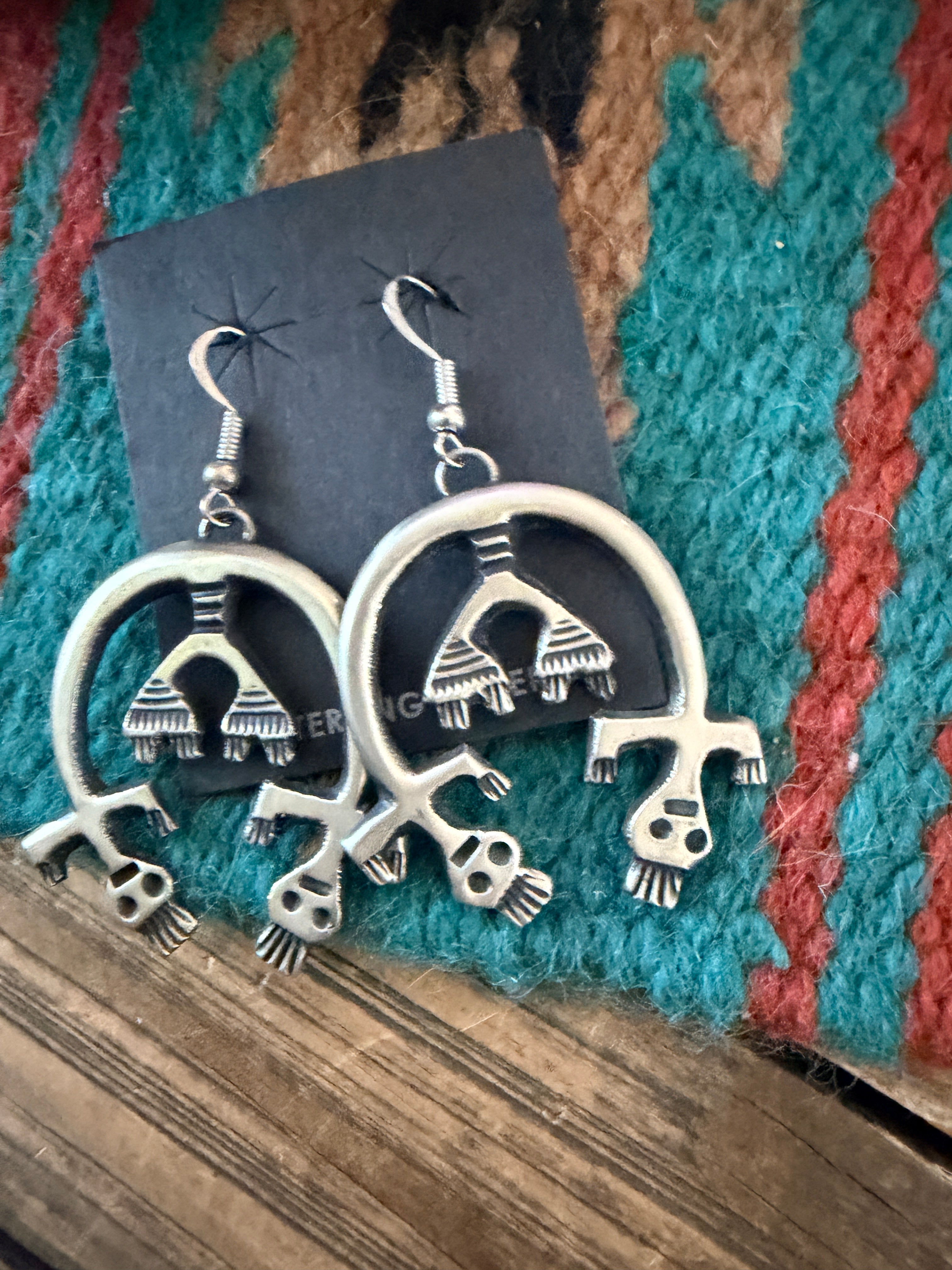 Handcrafted Sterling Silver Naja Dangle Earrings by Martha Cayatineto