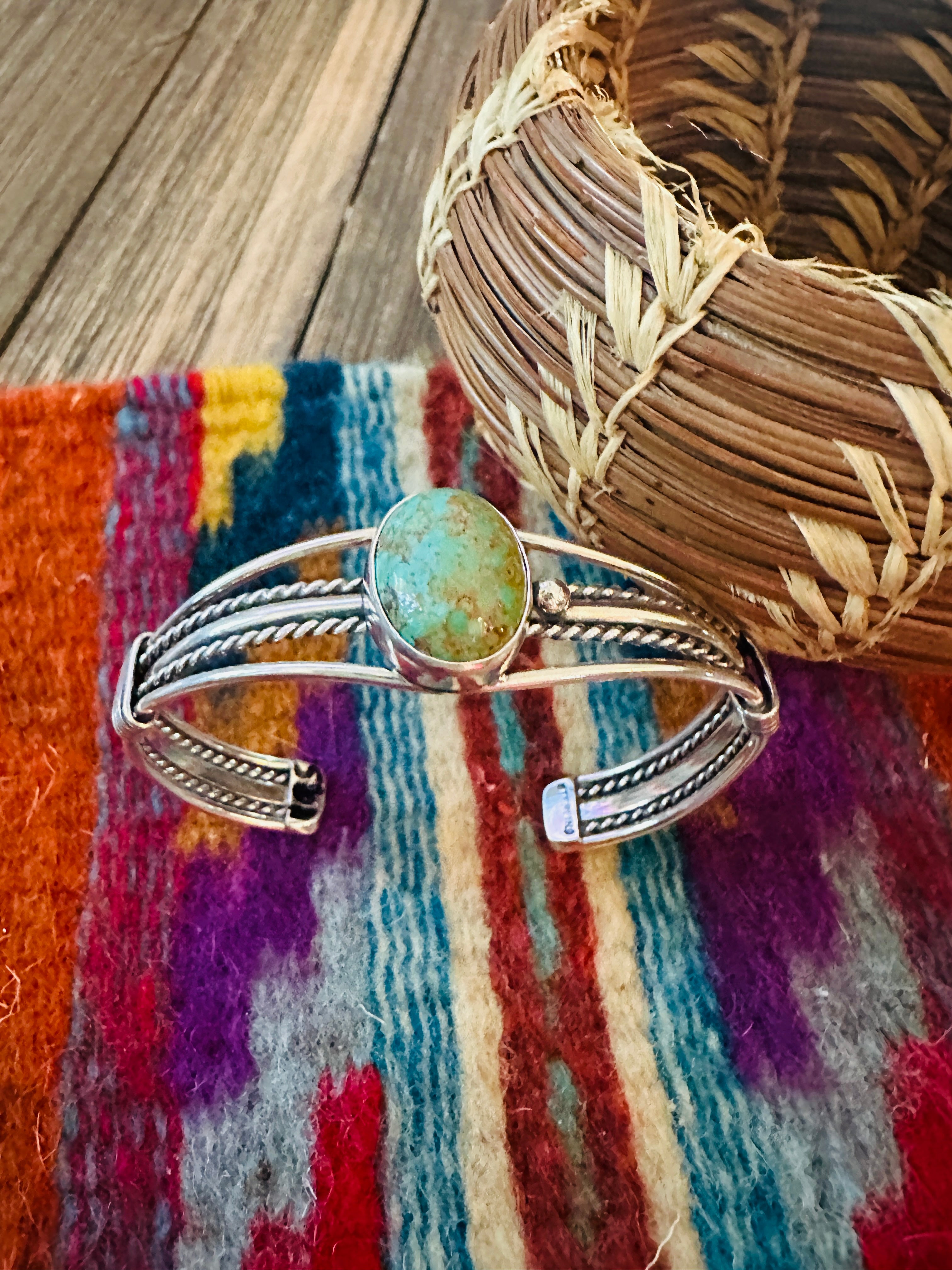 Handcrafted Turquoise & Sterling Silver Cuff Bracelet