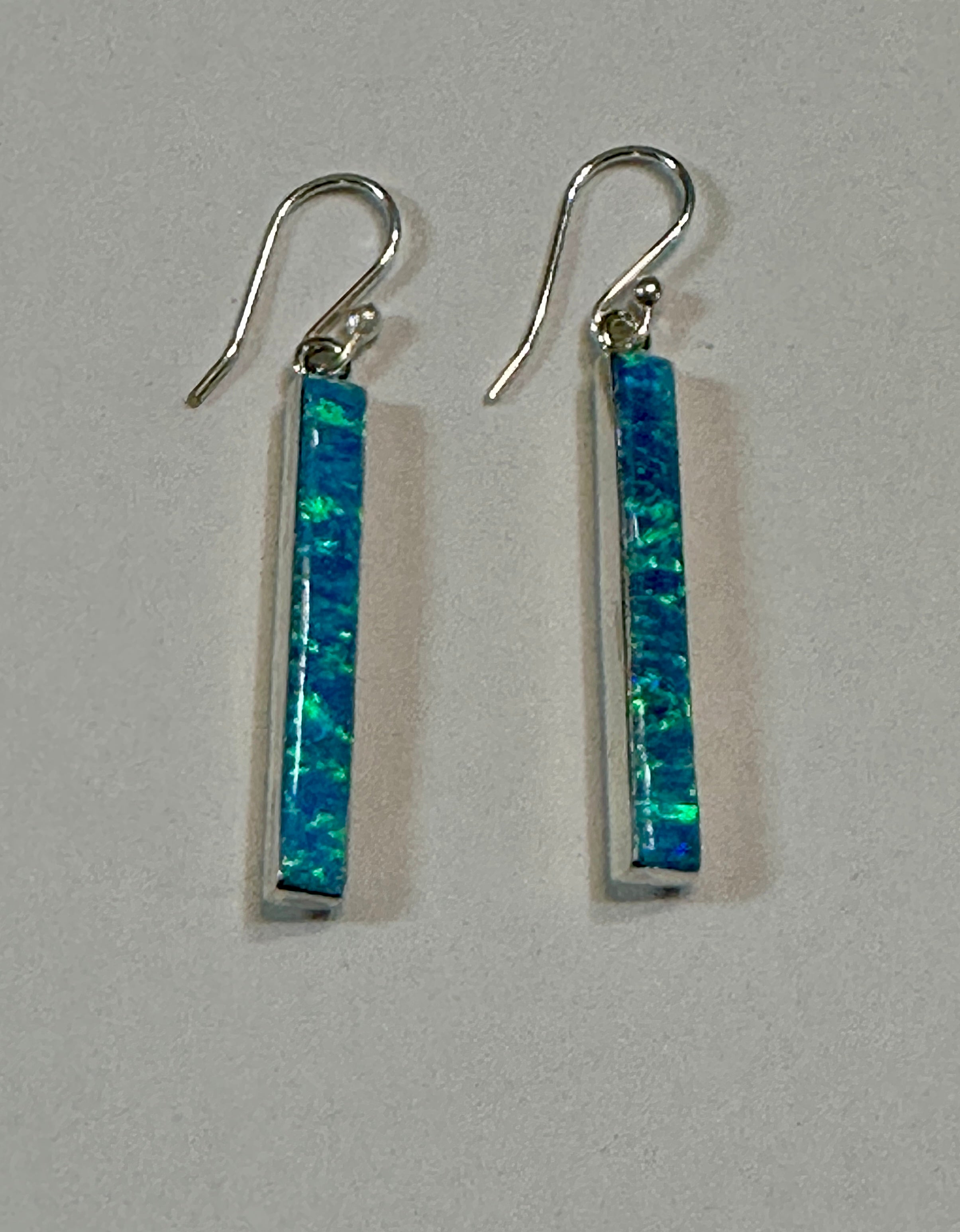 Blue Opal Column Earrings