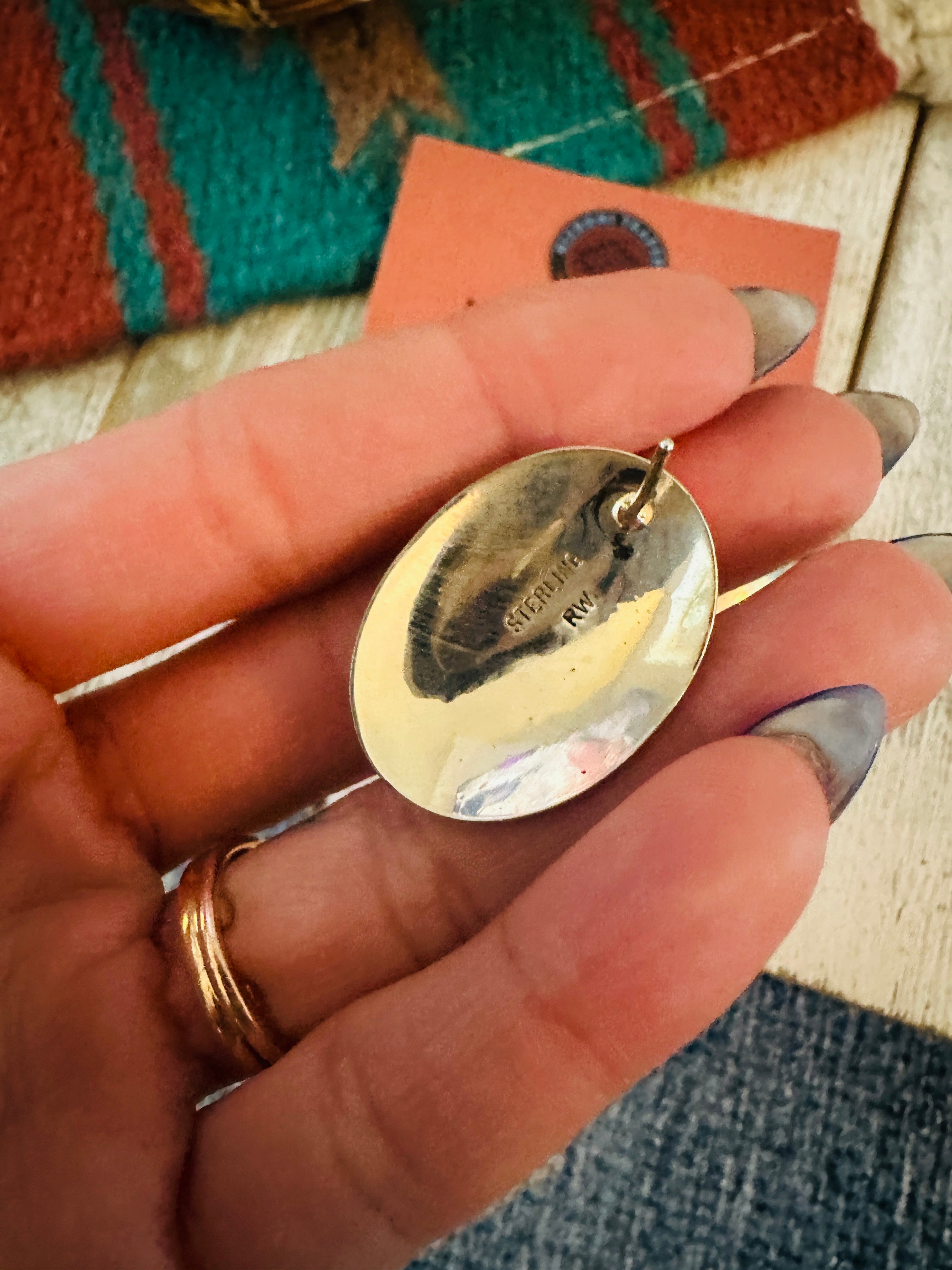 Handcrafted Howlite & Sterling Silver Post Earrings