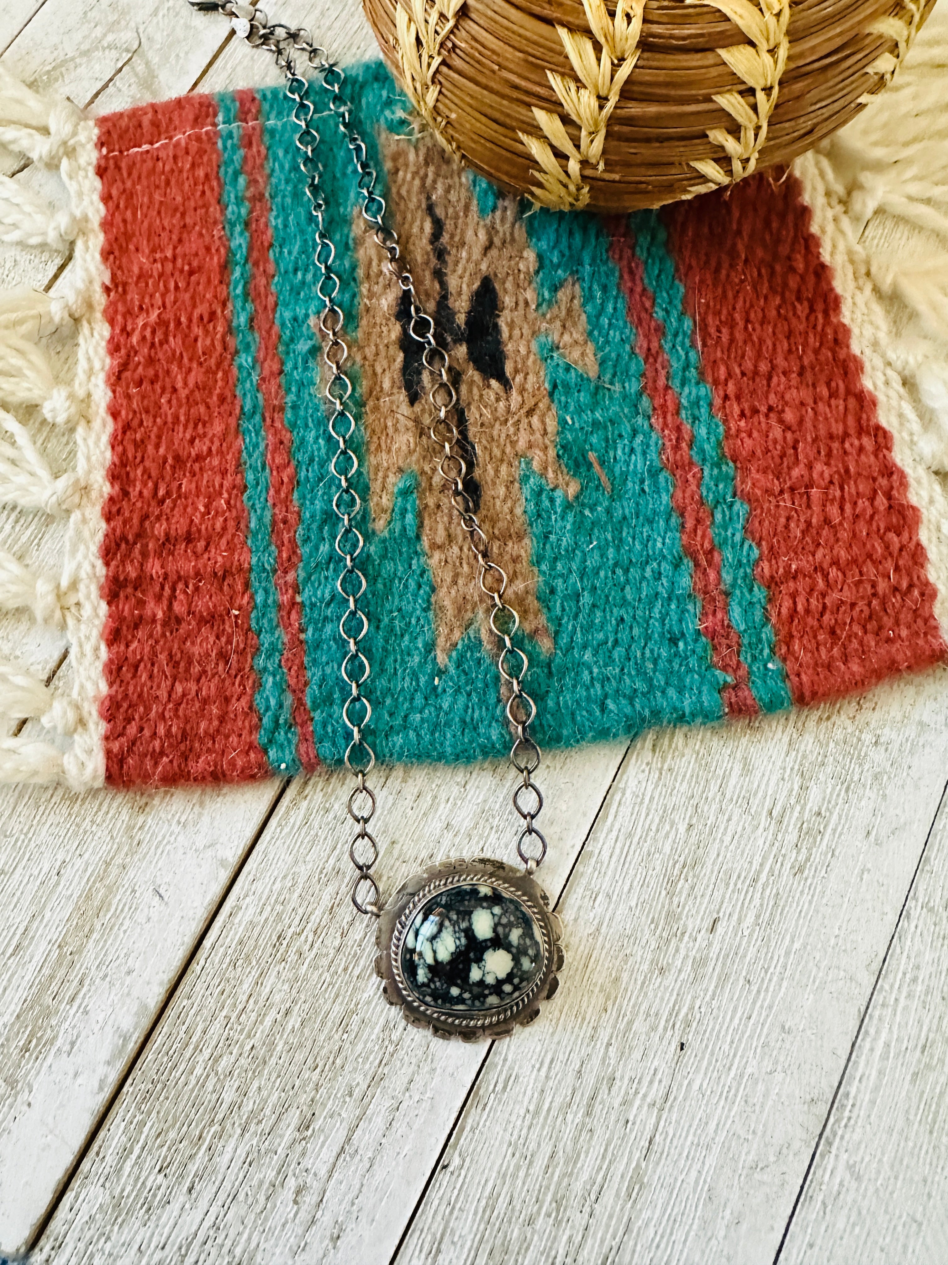 Handcrafted Sterling Silver & Tibetan Turquoise Necklace