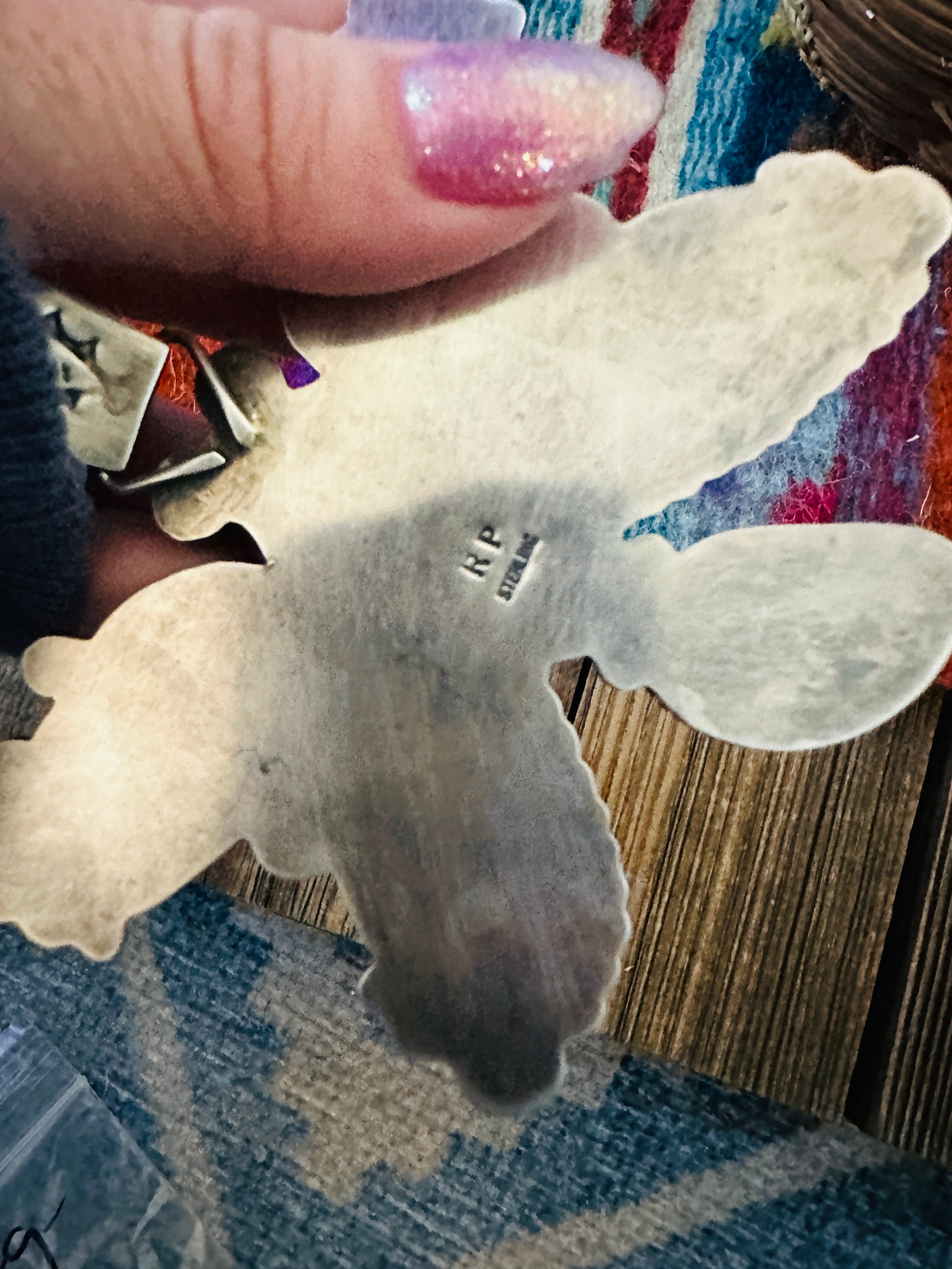 Handcrafted Sterling Silver & Egyptian Turquoise Butterfly Pendant by Rosella Paxson