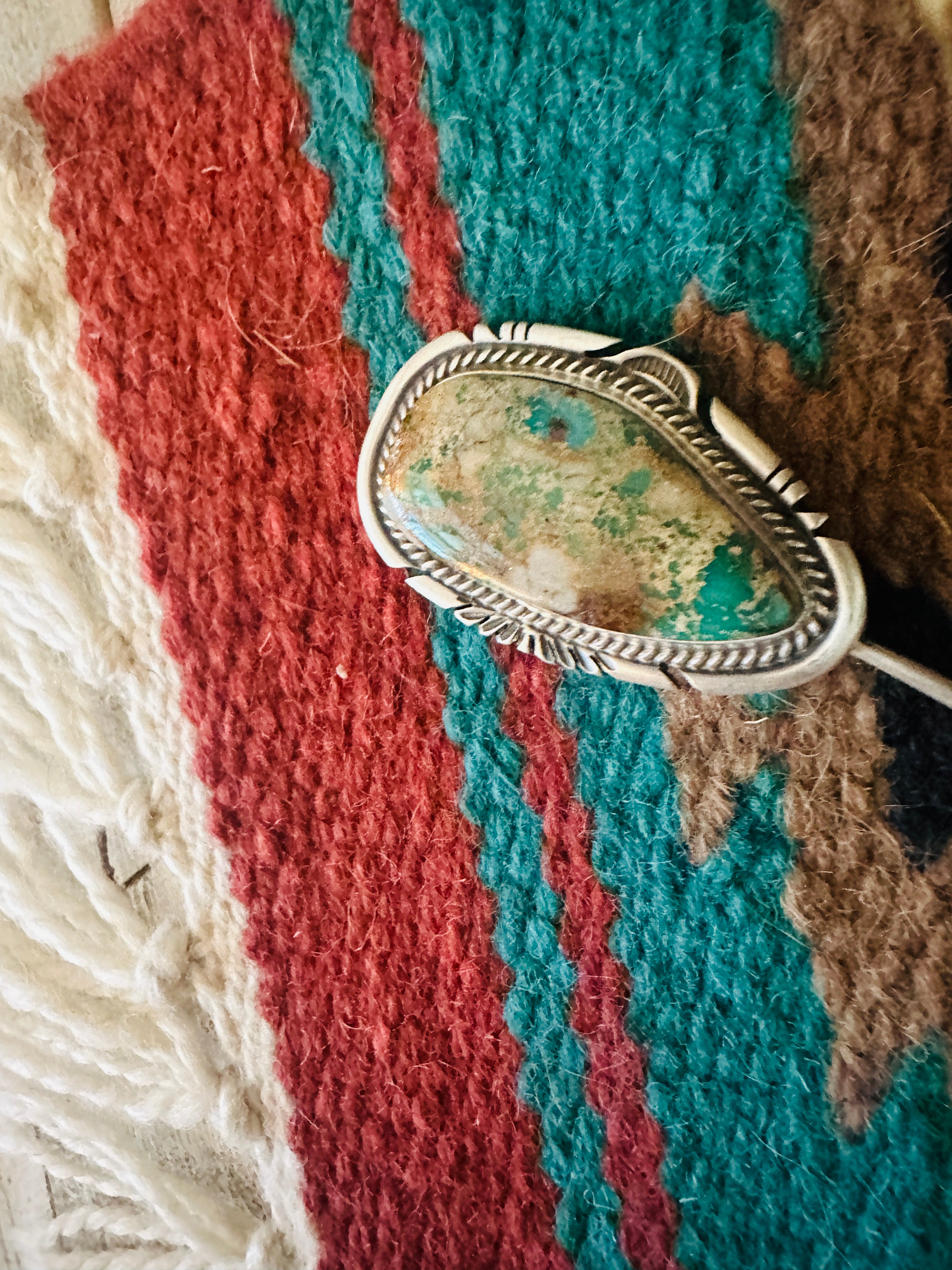 Navajo Turquoise & Sterling Silver Hair Pin