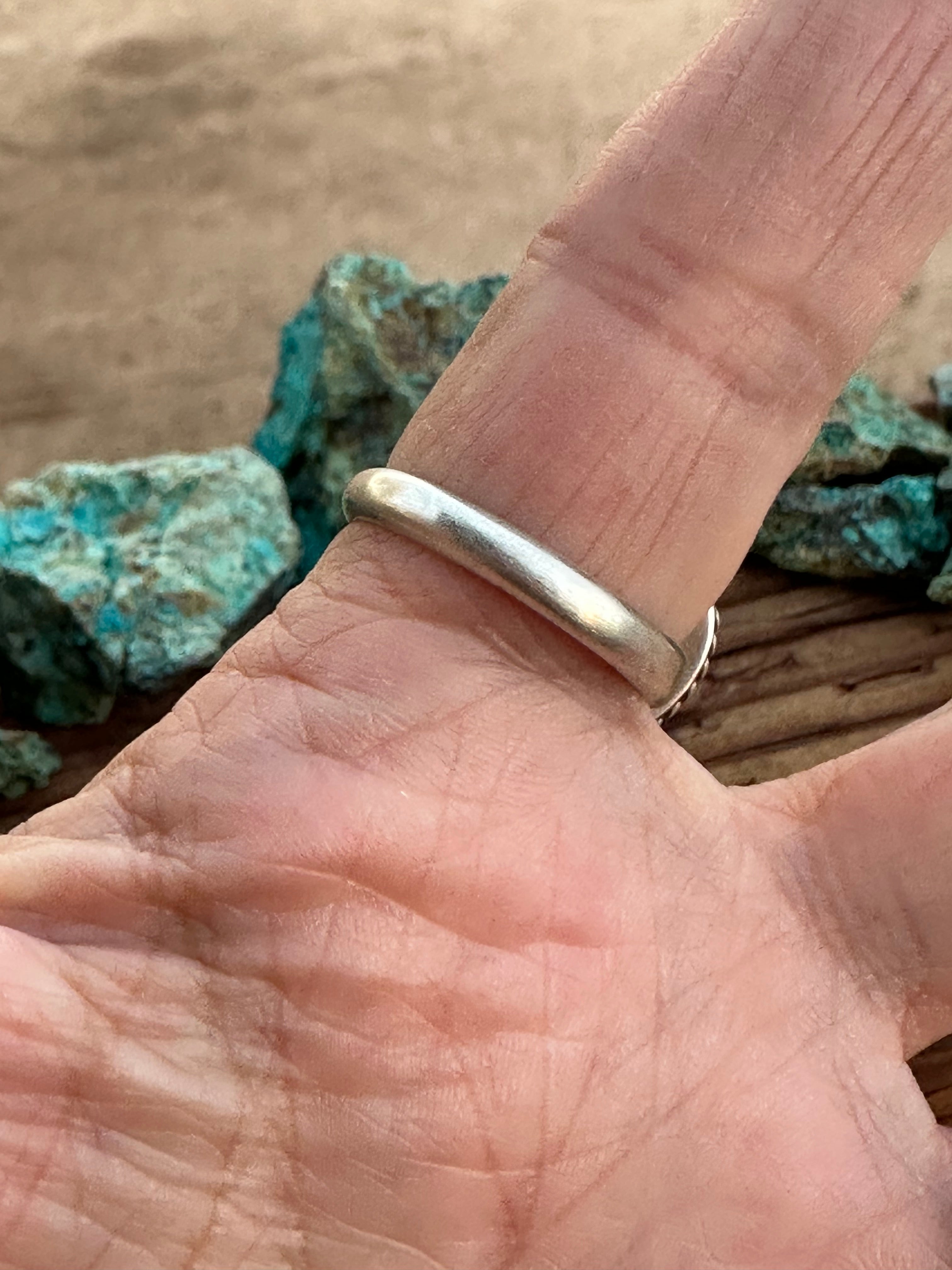 Navajo Royston Turquoise & Sterling Silver Adjustable Heart Ring