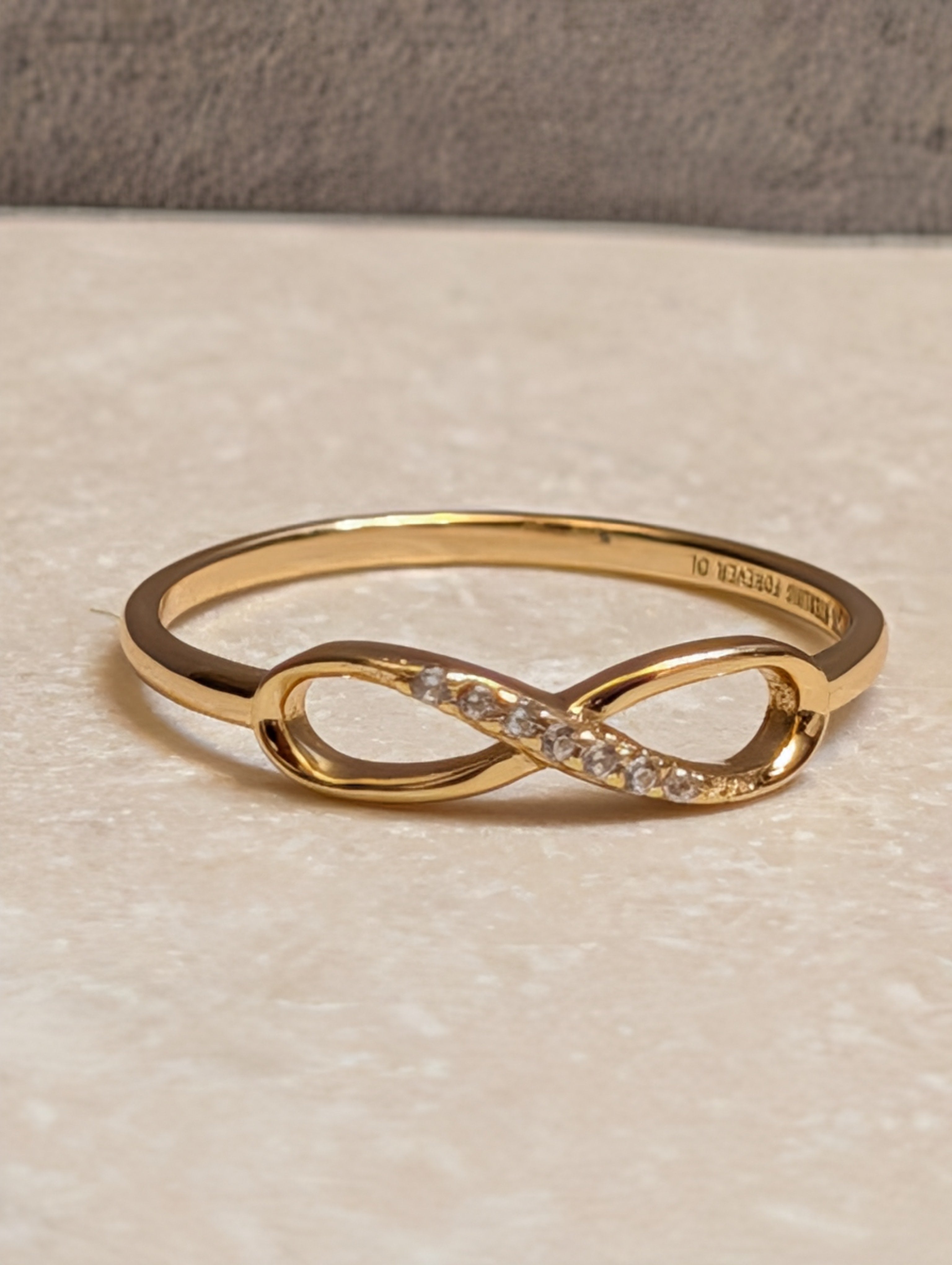 14K Gold Plated Sterling Silver Pave CZ Infinity Ring