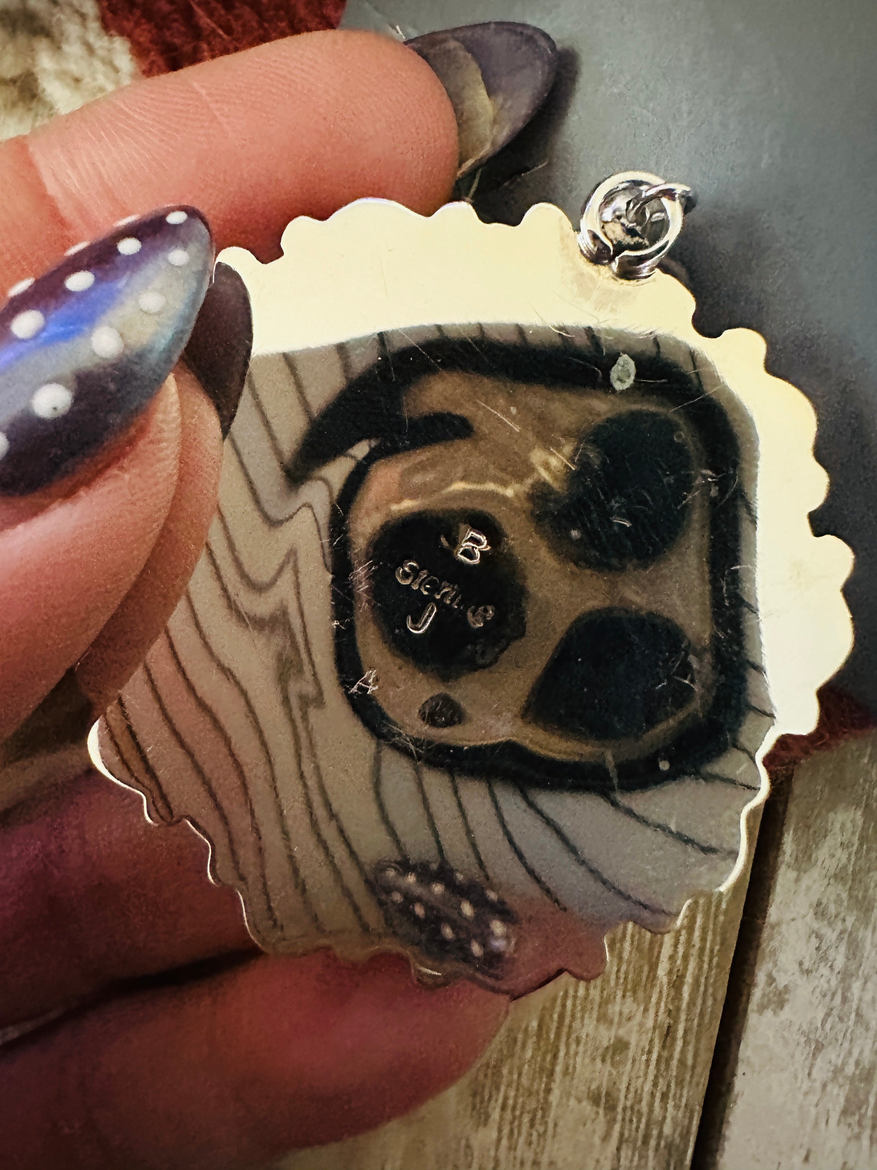 Handcrafted Queen Pink Conch, Charoite & Sterling Silver Cluster Dangle Earrings