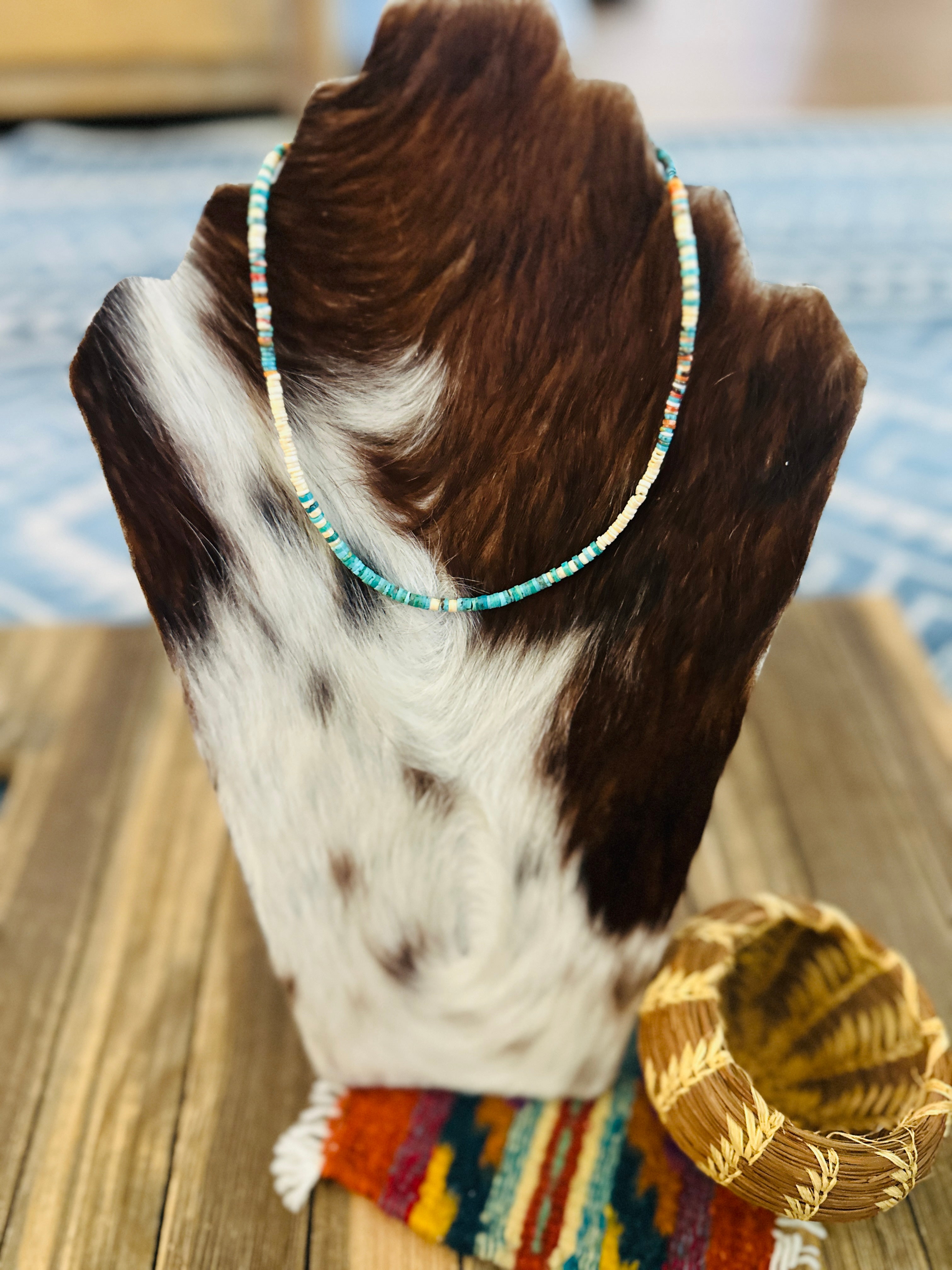 Handcrafted Multi Stone 16” Beaded Necklace