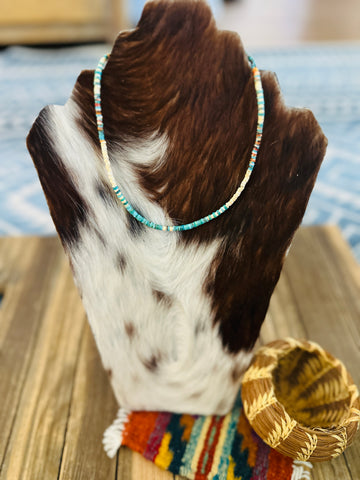 Handcrafted Multi Stone 16” Beaded Necklace