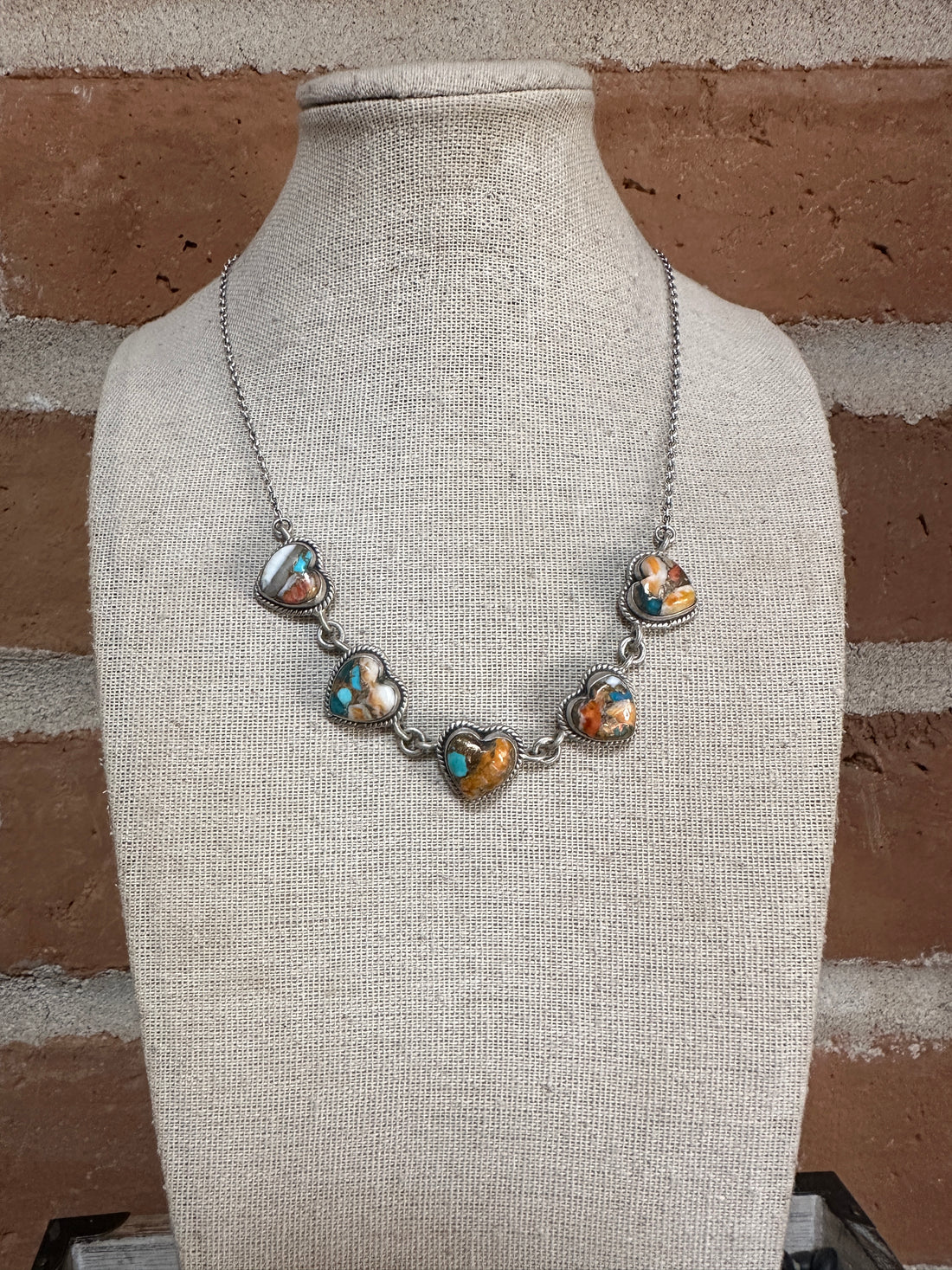 Handmade Sterling Silver & Spice Heart Necklace