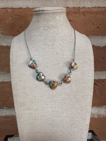 Handmade Sterling Silver & Spice Heart Necklace