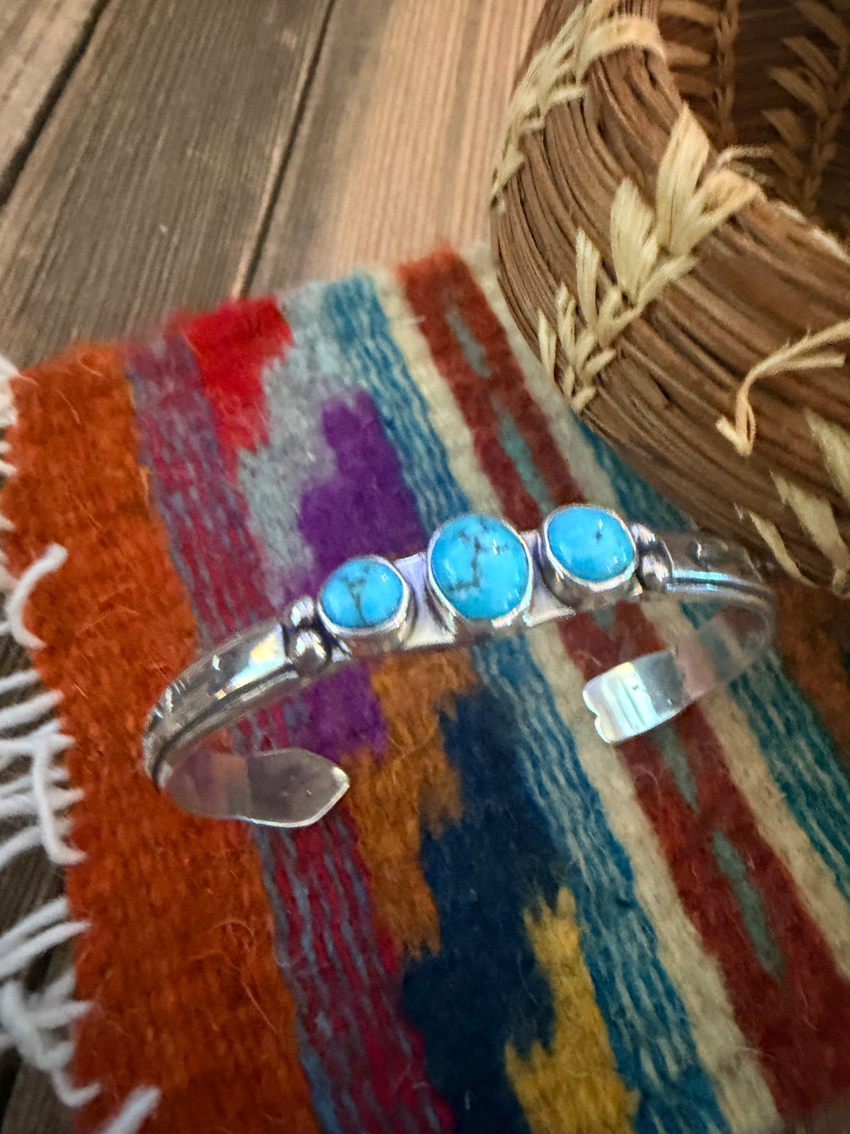 Handcrafted Sterling Silver & Turquoise Arrow Cuff Bracelet