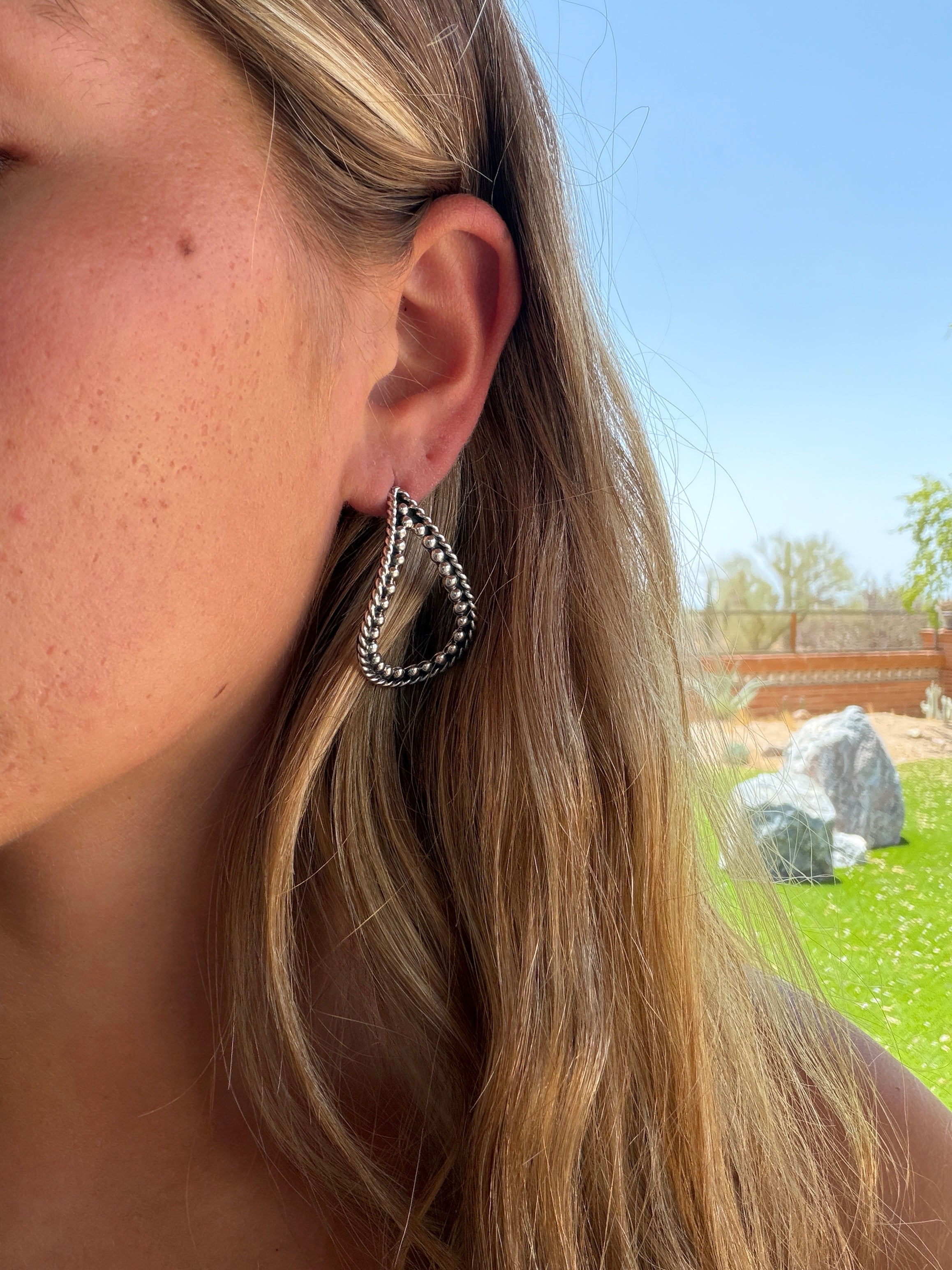 Handmade Sterling Silver Post Dangle Earrings