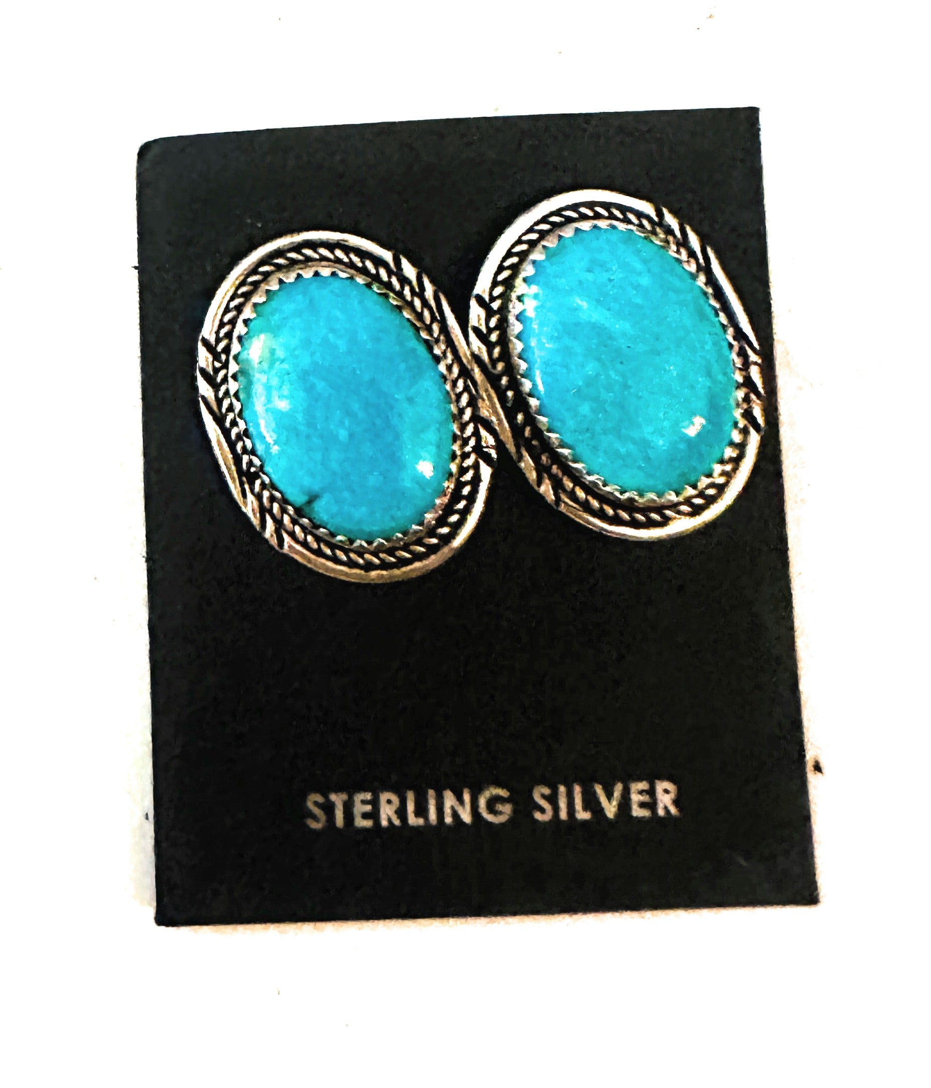 Navajo Turquoise & Sterling Silver Post Earrings