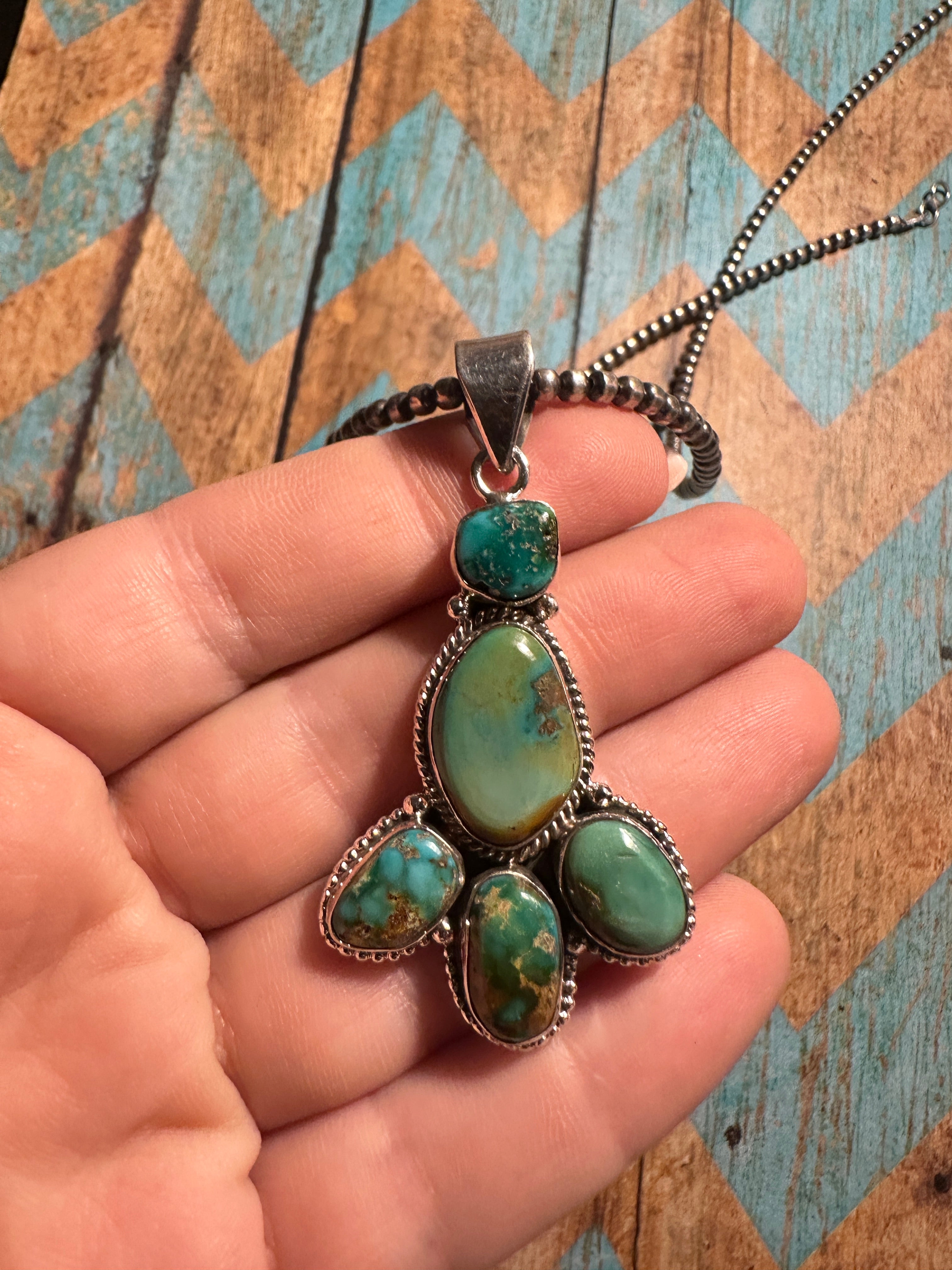 Beautiful Handmade Sterling Silver & Turquoise Pendant