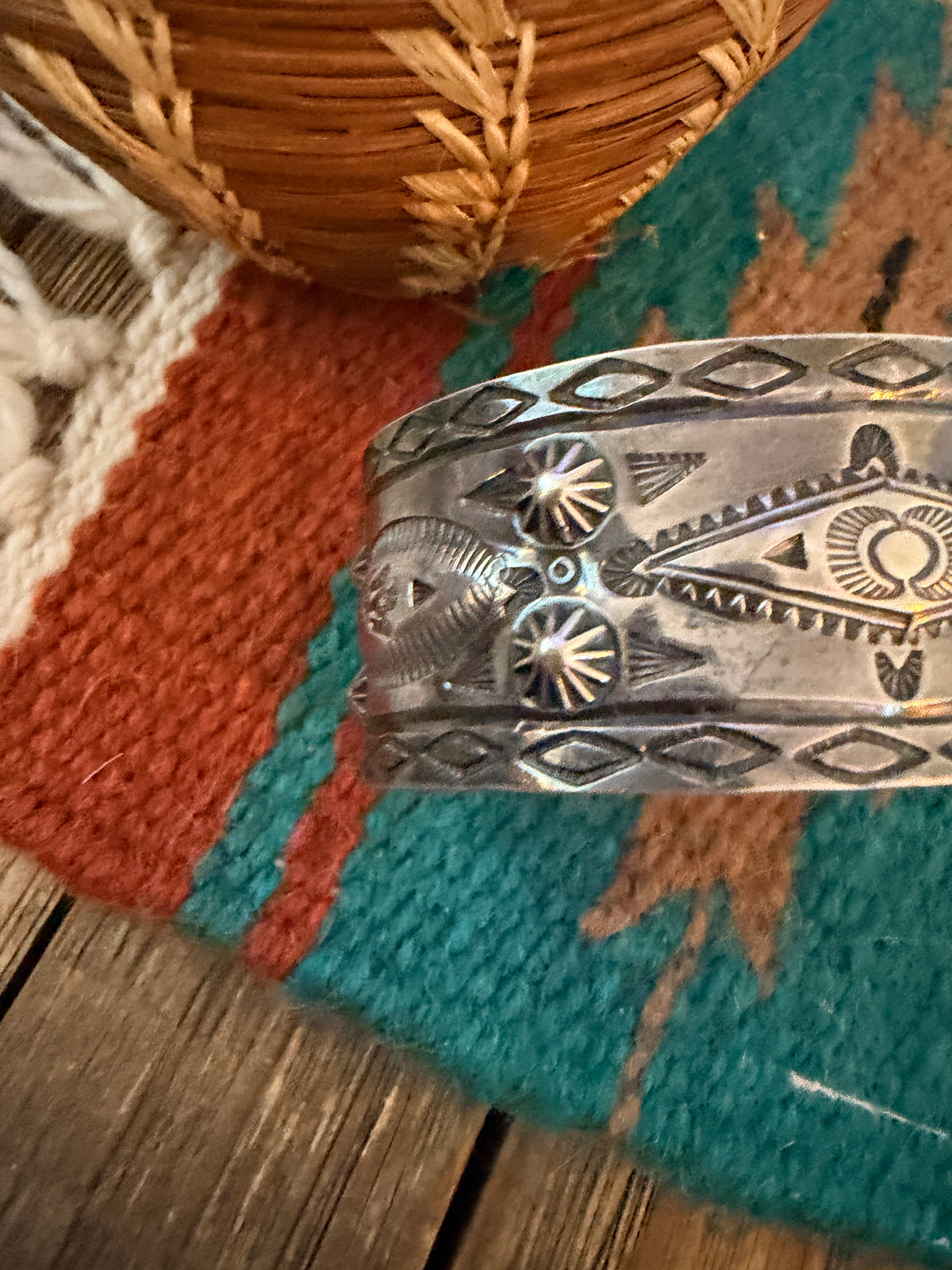 Handcrafted Old Pawn Sterling Silver Cuff Bracelet