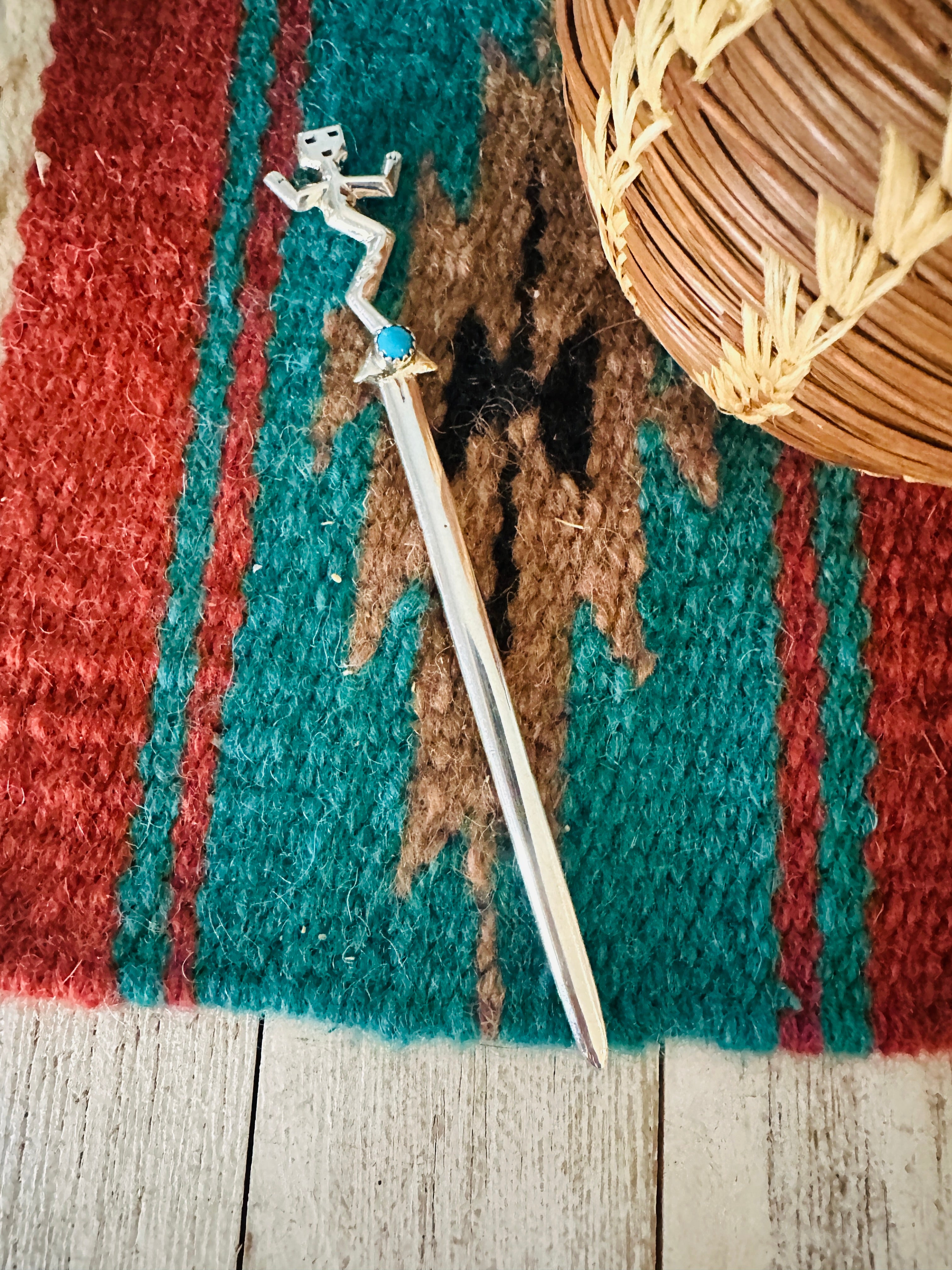 Navajo Turquoise & Sterling Silver Kachina Letter Opener