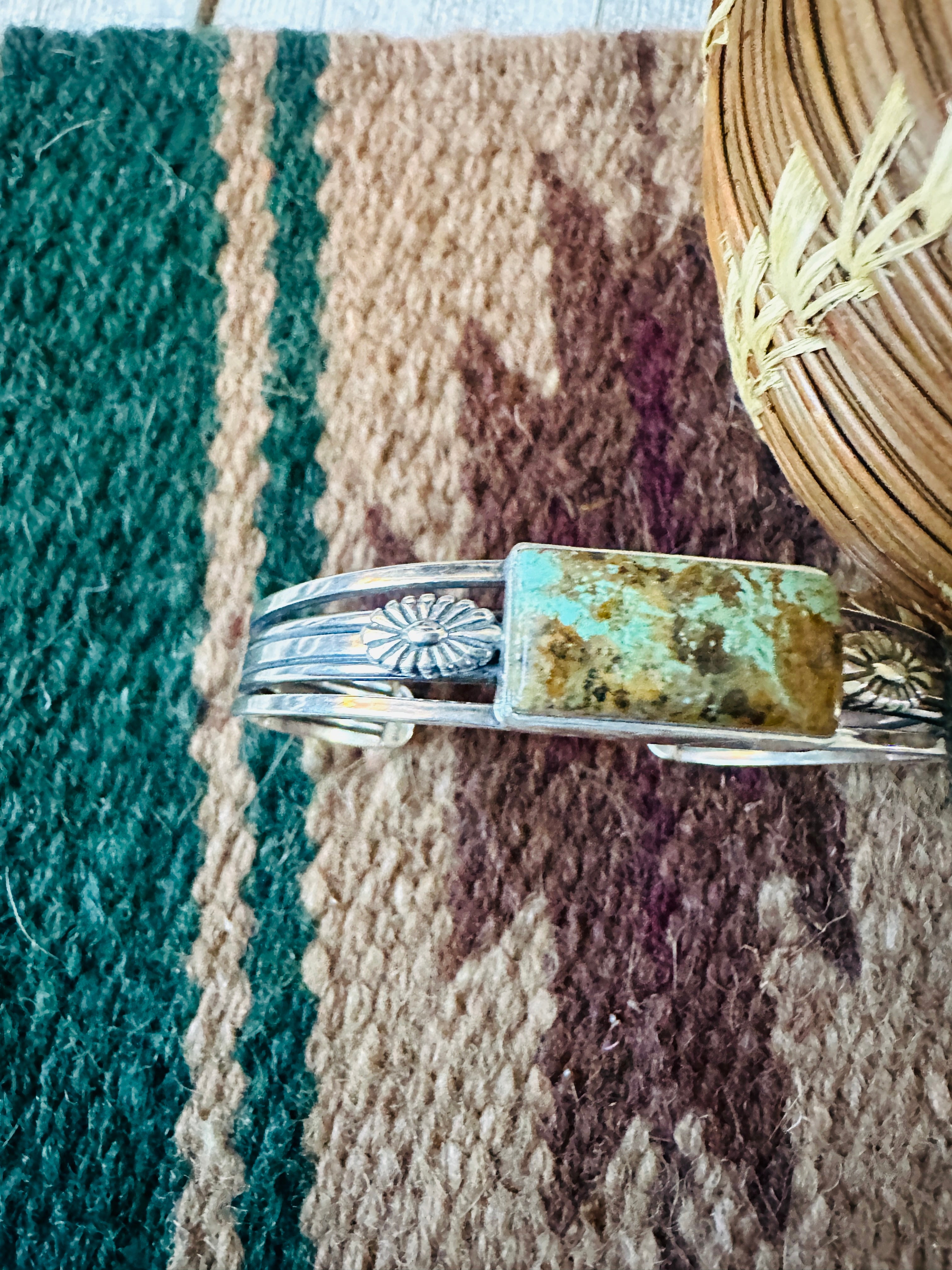 Navajo Royston Turquoise & Sterling Silver Cuff Bracelet