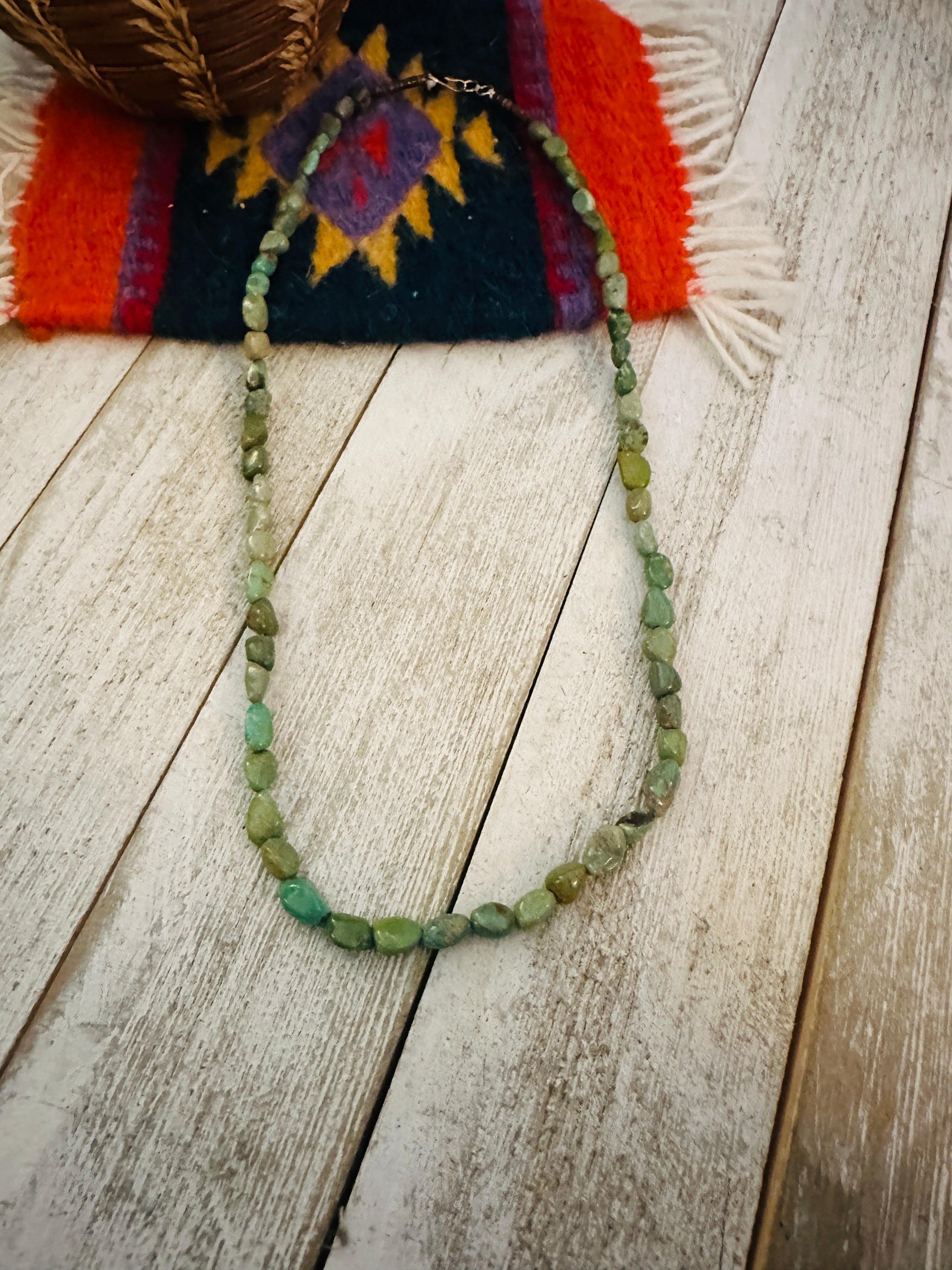 Navajo Turquoise & Heishi 18” Beaded Necklace