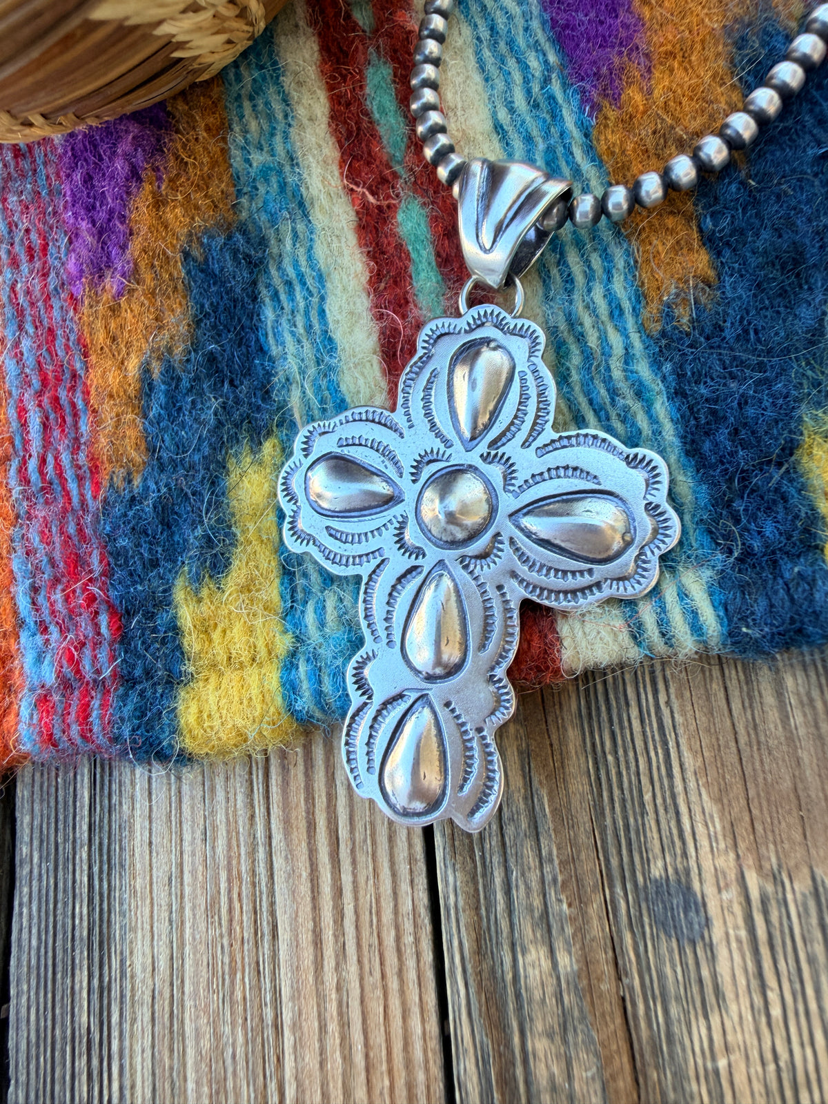Handcrafted Sterling Silver Cross Pendant by Benson Shorty