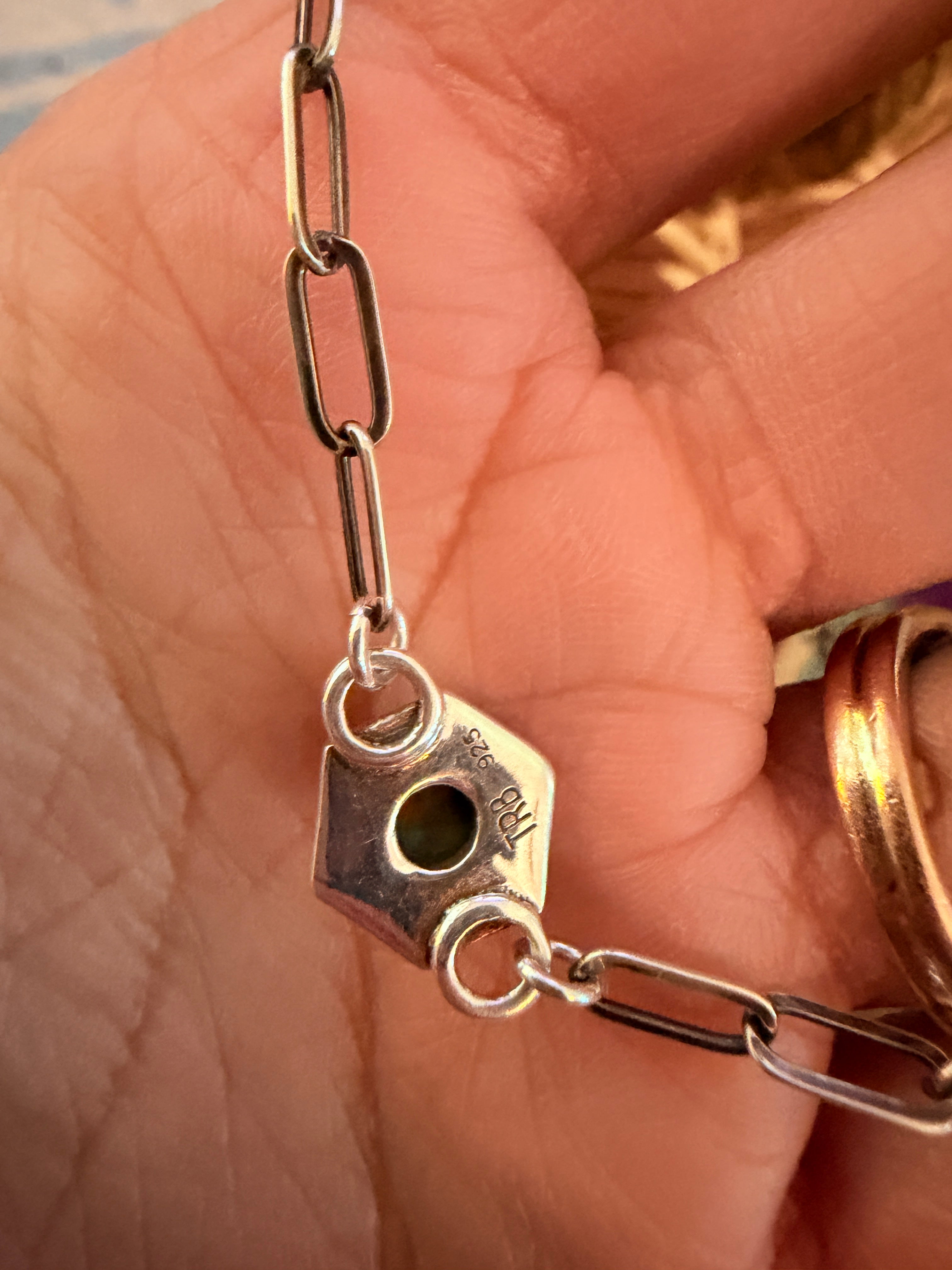 Handmade Sterling Silver and Turquoise Link Bracelet