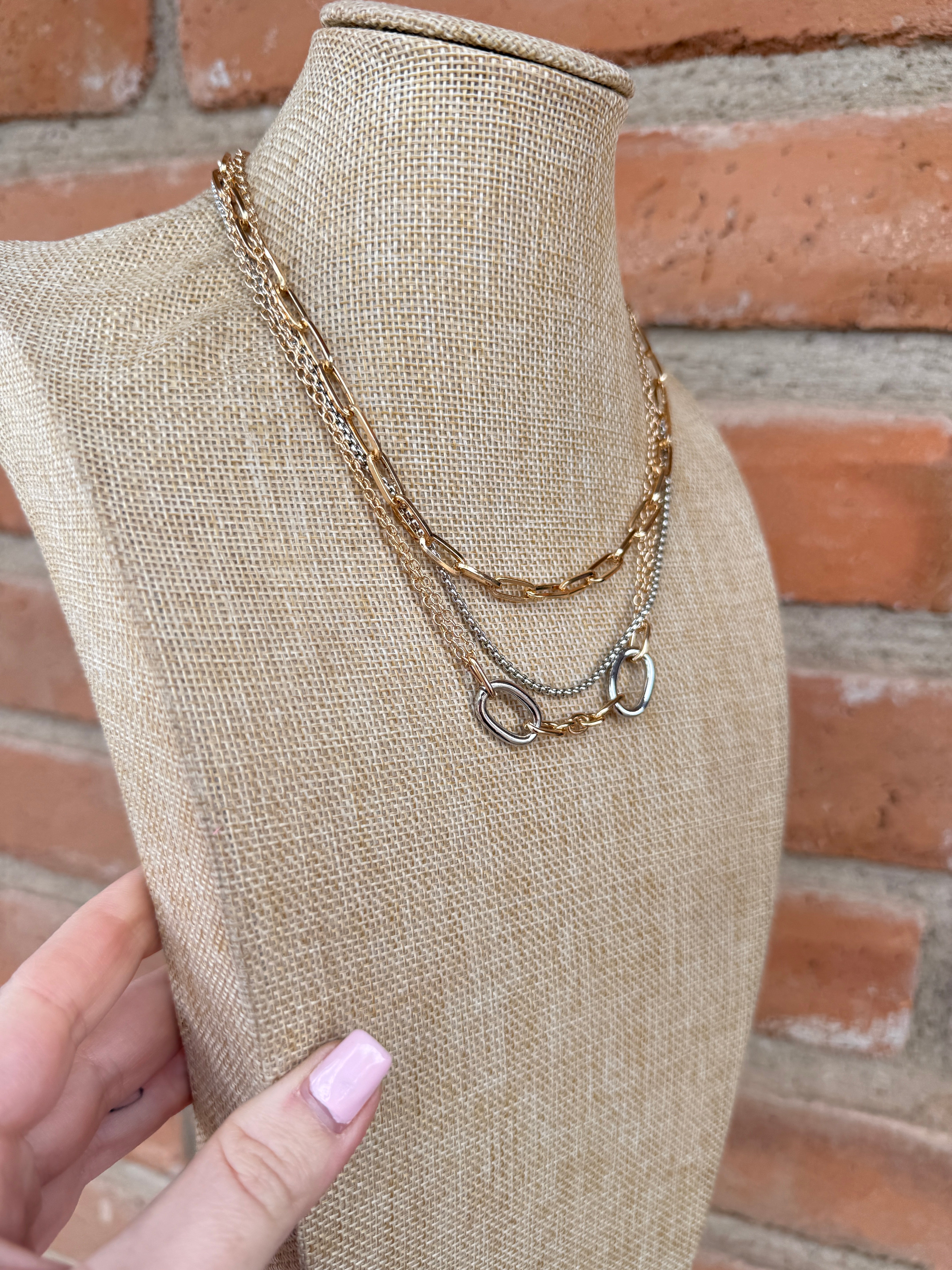 “The Golden Collection” Mixed Metal Layered Necklace