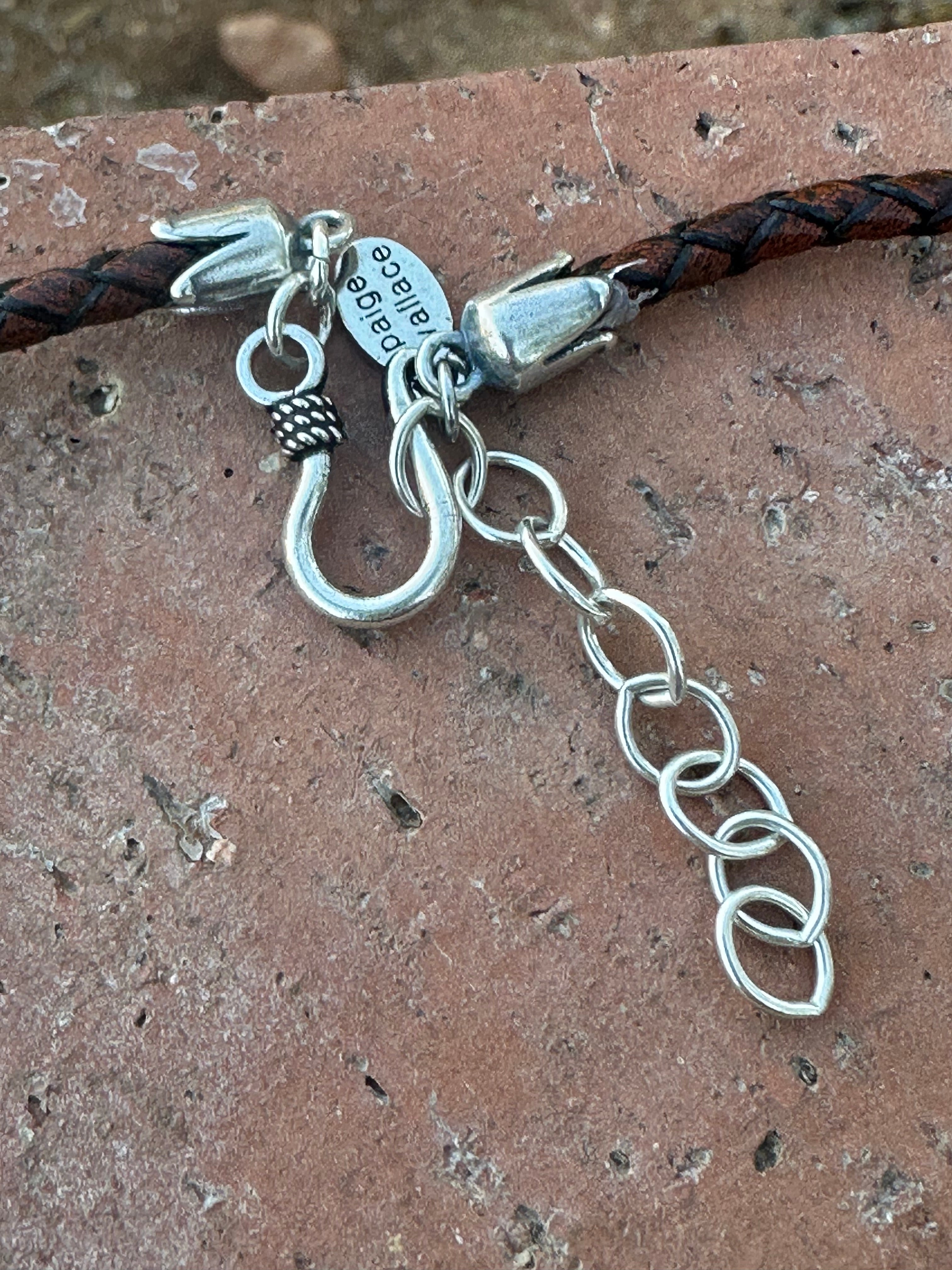 Paige Wallace Handmade Sterling Silver & Leather Charm Necklace