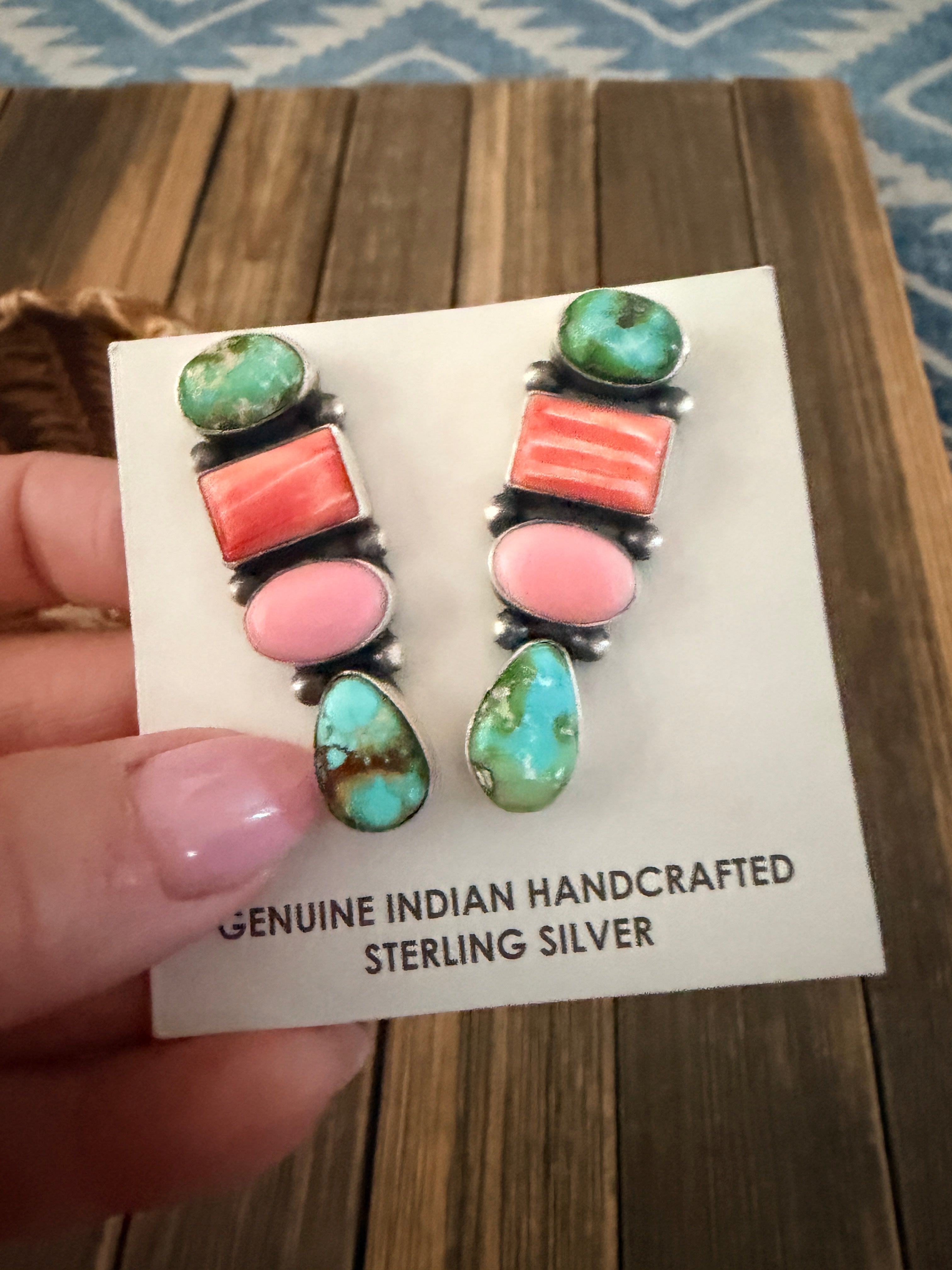 Handcrafted Multi Stone & Sterling Silver Dangle Earrings by Letricia Largo
