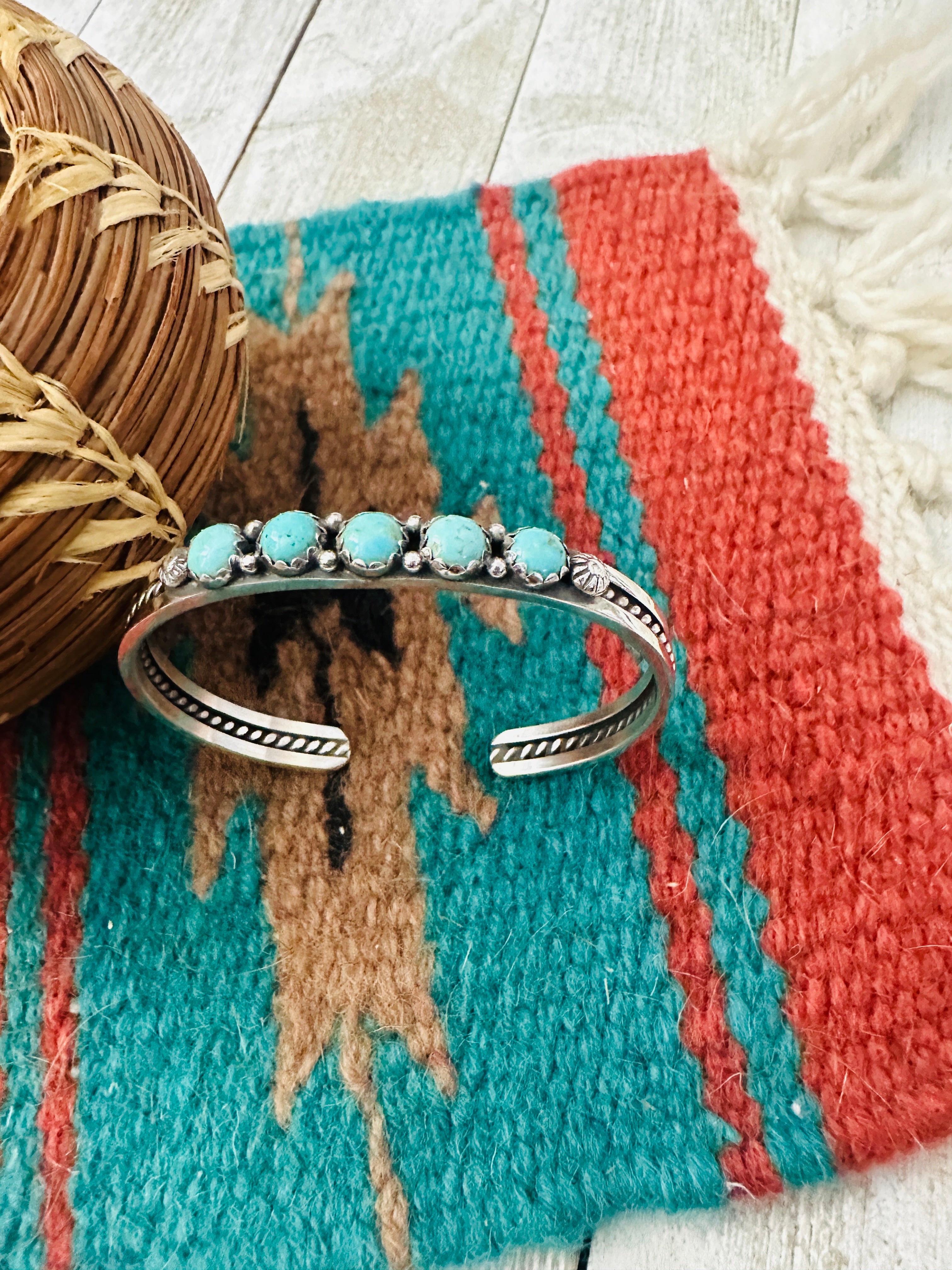 Navajo Turquoise & Sterling Silver Cuff Bracelet