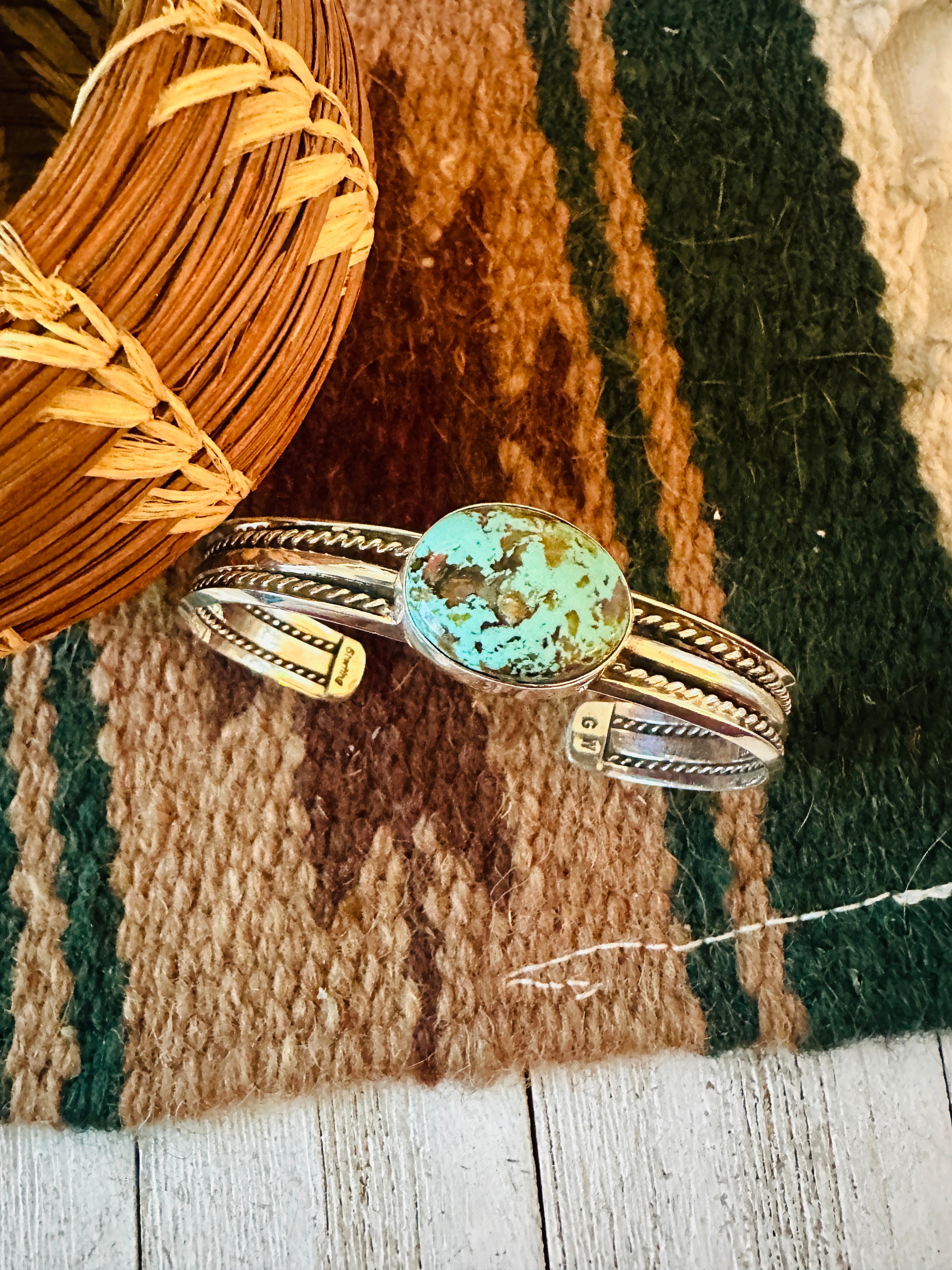 Navajo Turquoise & Sterling Silver Cuff Bracelet