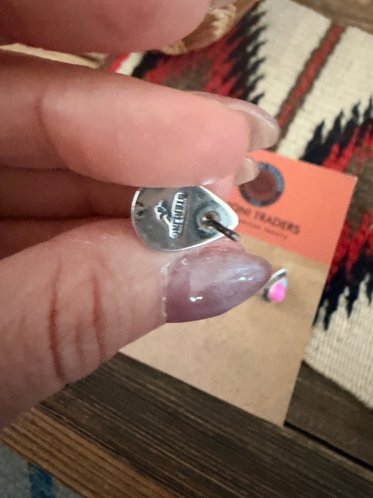Handcrafted Cotton Candy & Sterling Silver Stud Earrings