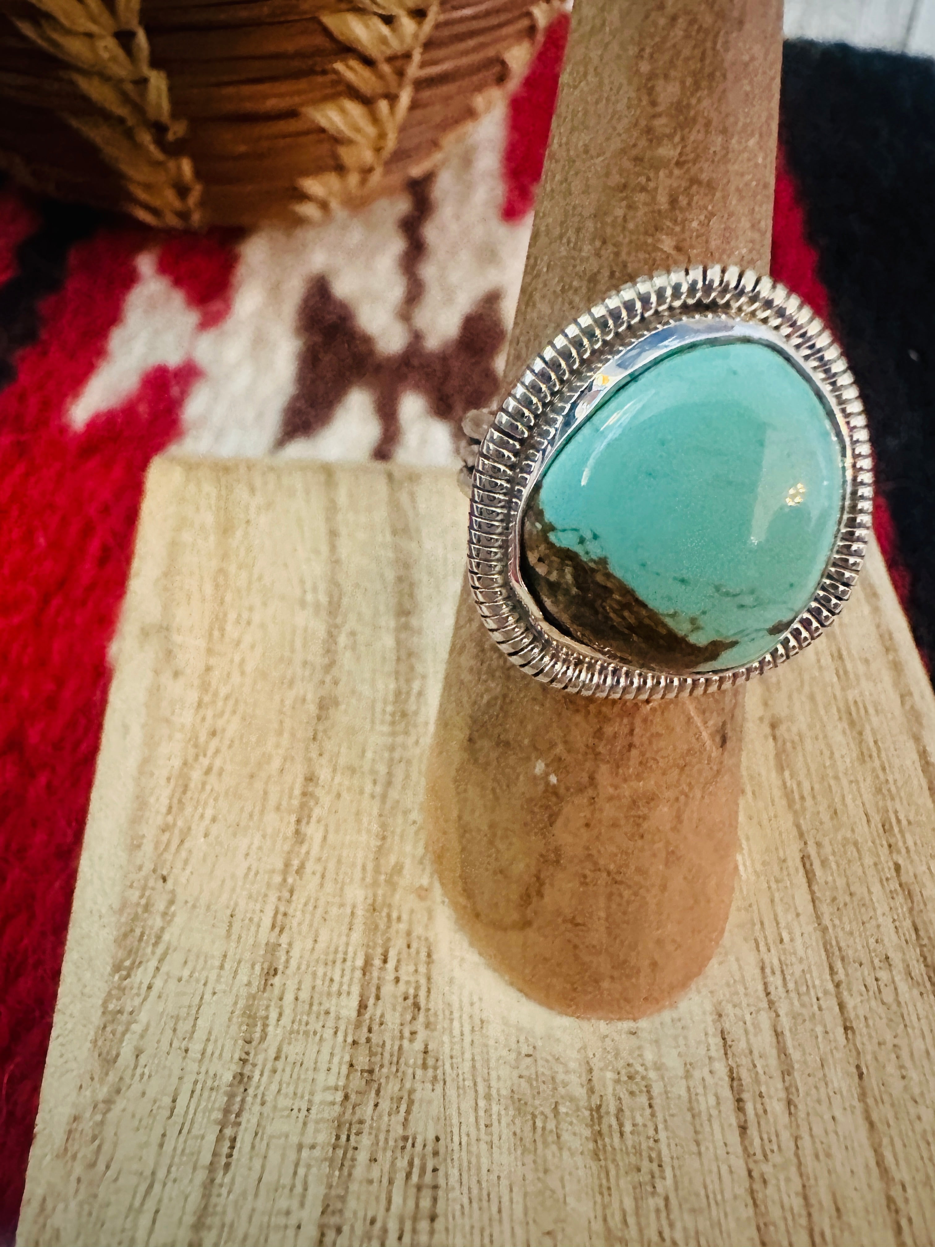 Navajo Sterling Silver & Turquoise Ring Size 5