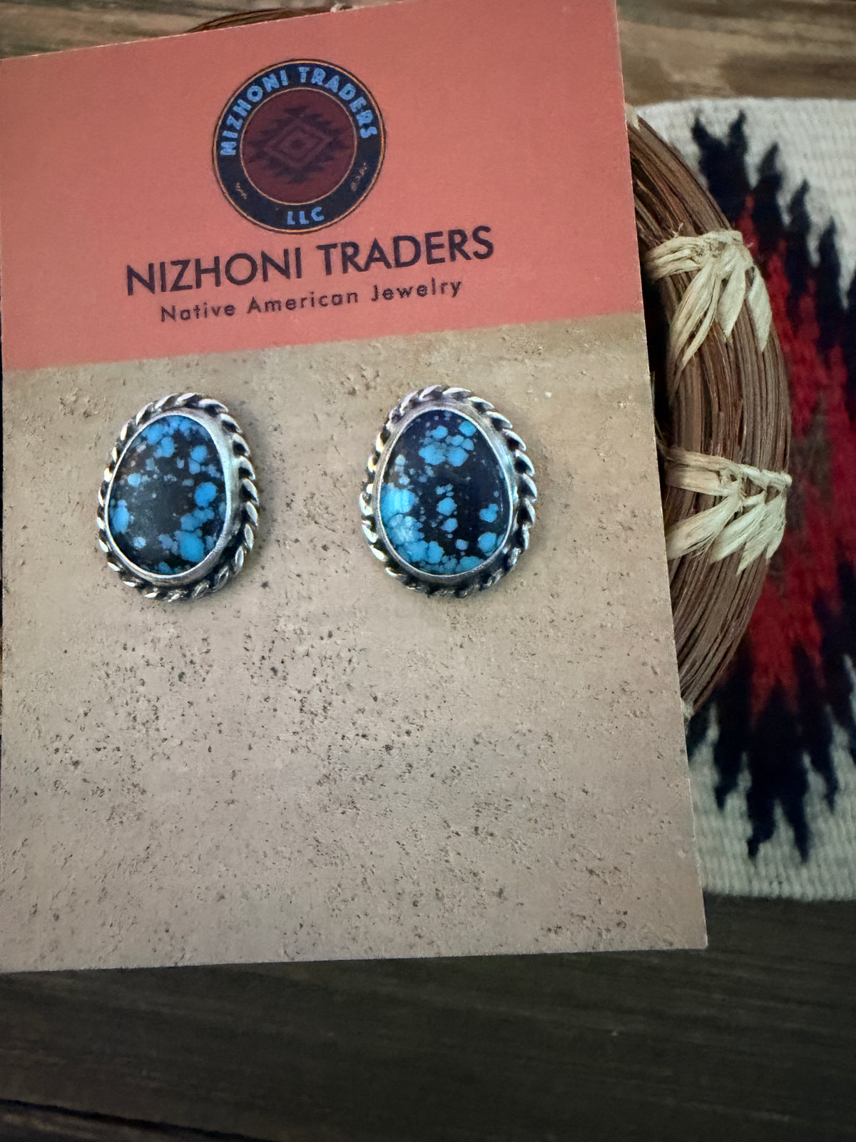 Handcrafted Turquoise & Sterling Silver Post Earrings