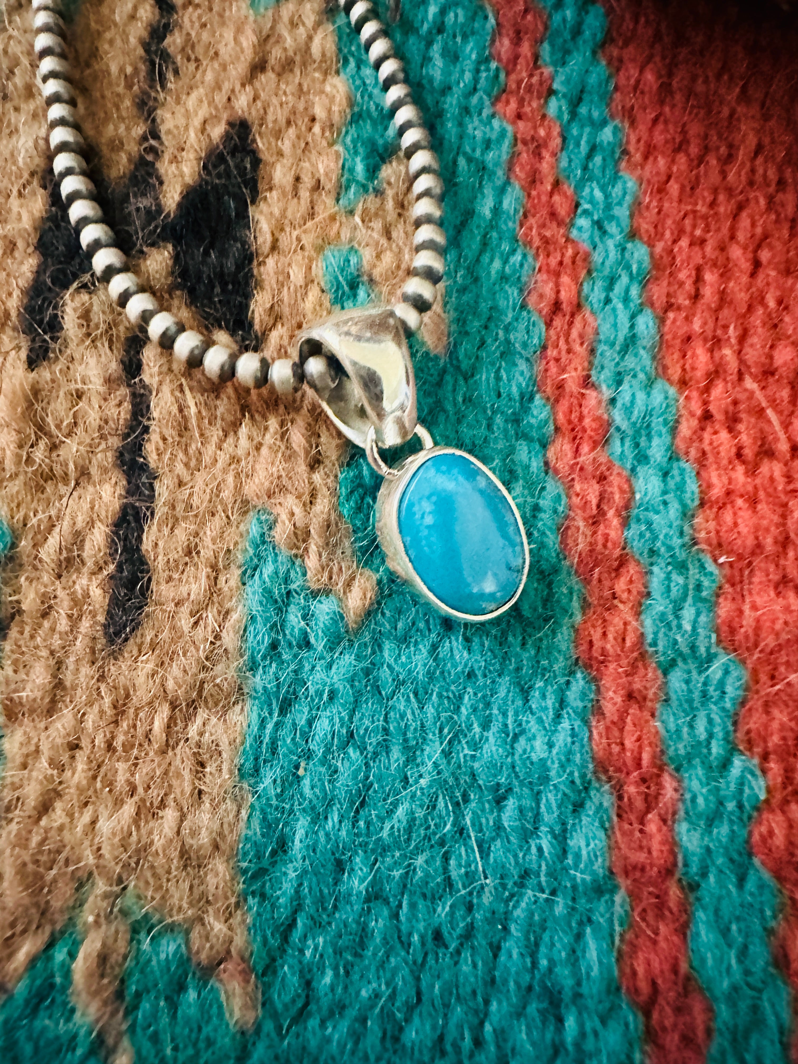 Navajo Turquoise & Sterling Silver Pendant