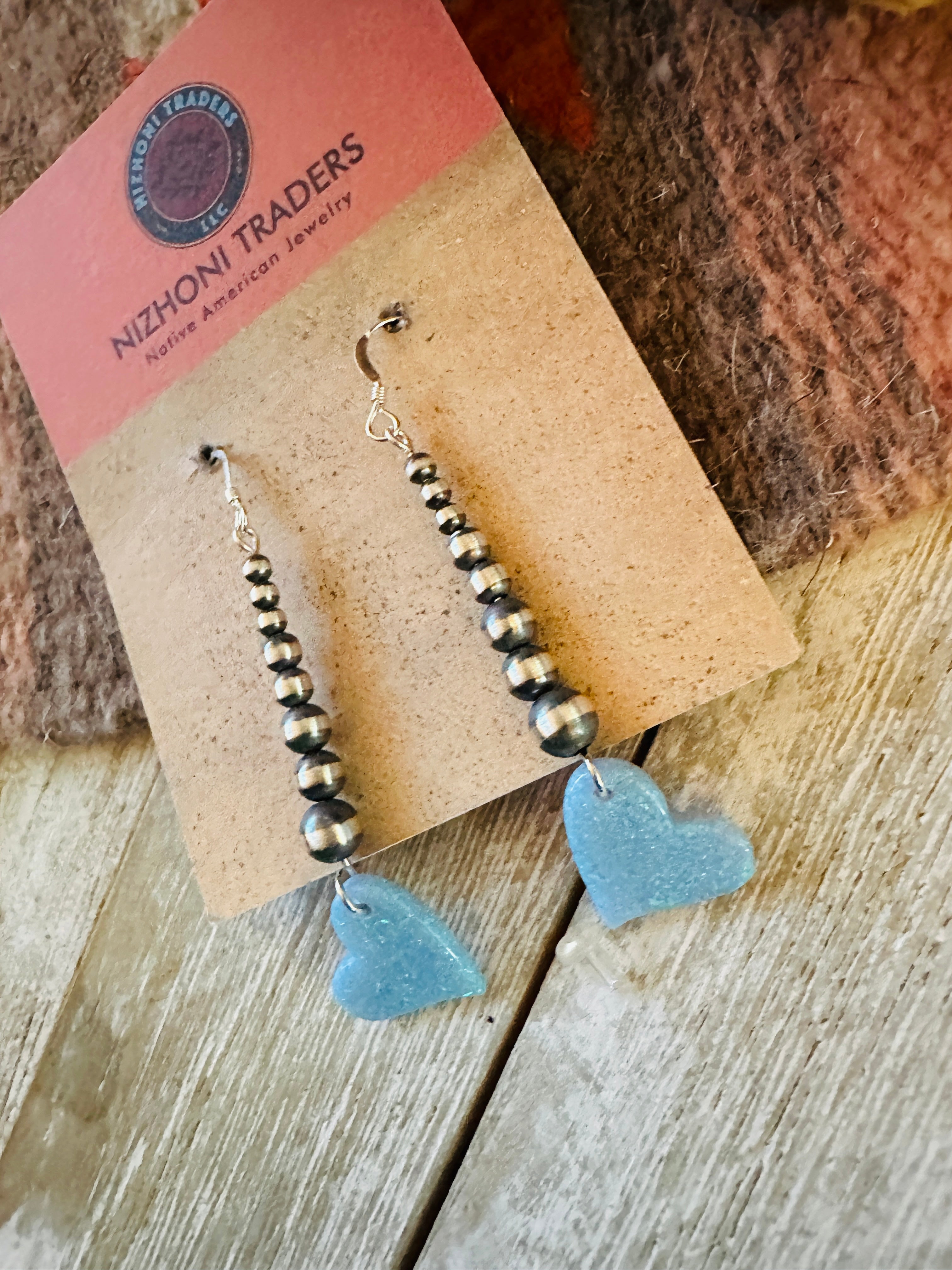 Summer Lovin’ Sterling Silver Pearl Beaded Opal Heart Dangle Earrings