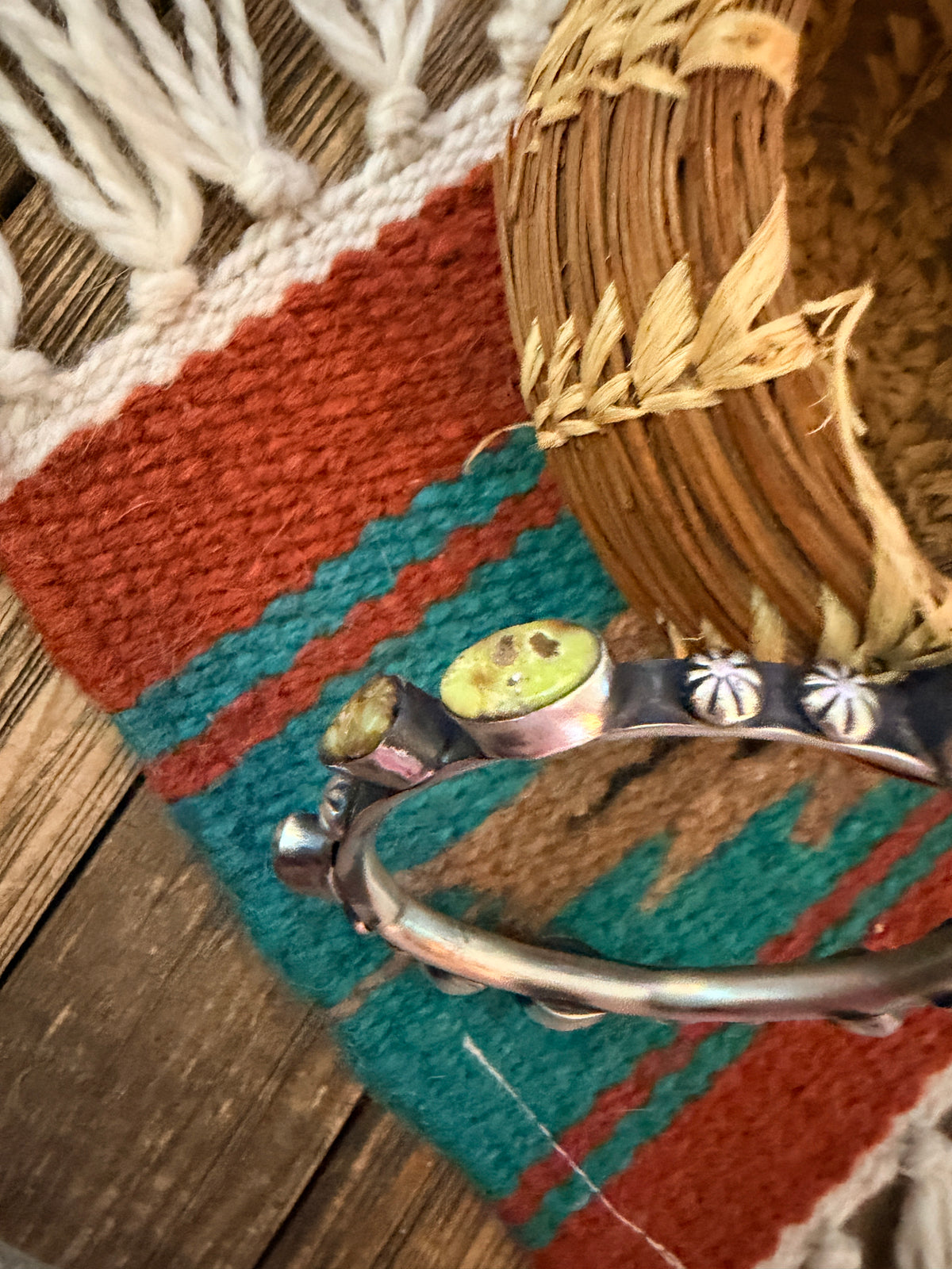 Handcrafted Palomino Turquoise & Sterling Silver Bangle Bracelet by Chimney Butte