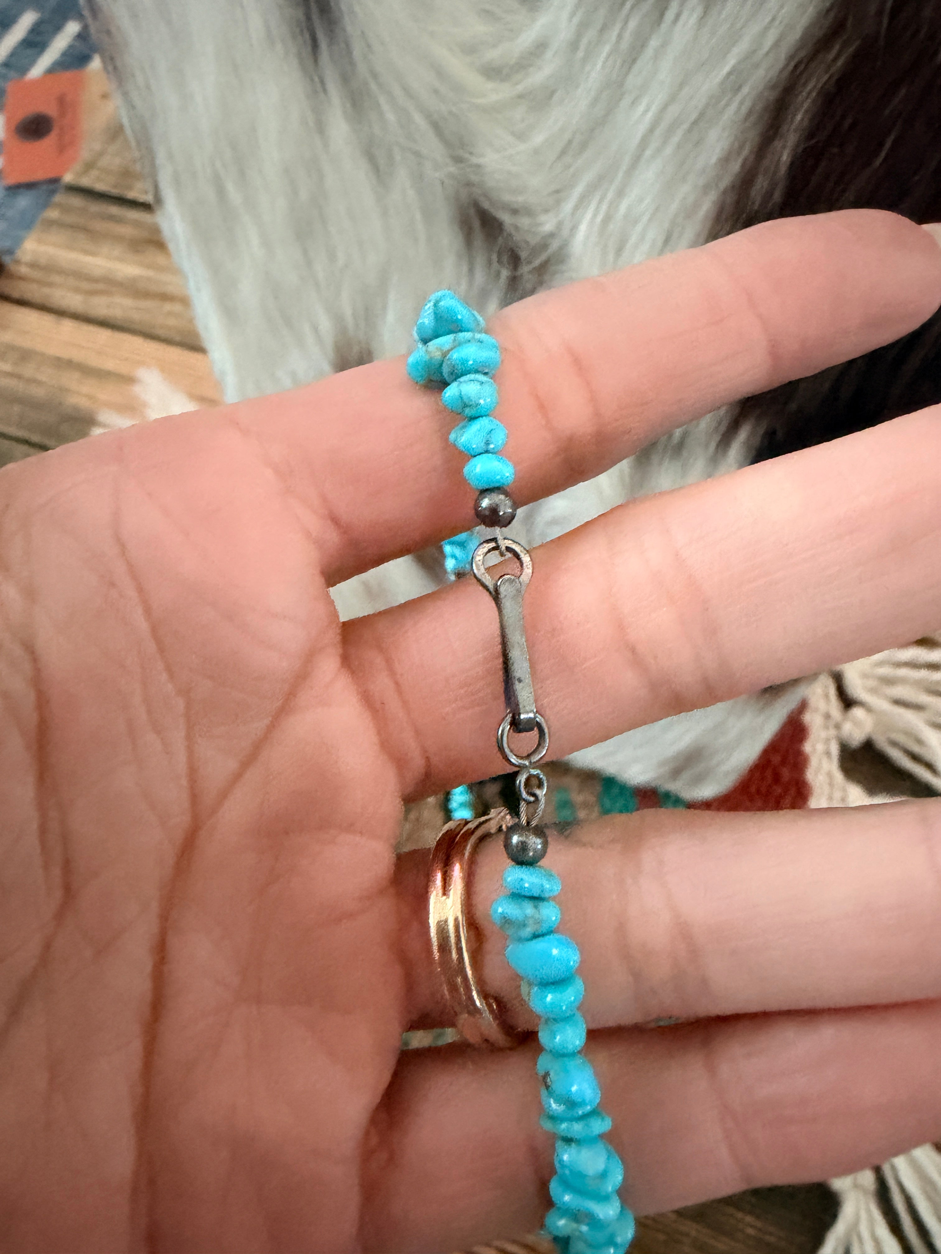 Handcrafted Turquoise & Copper Beaded Necklace