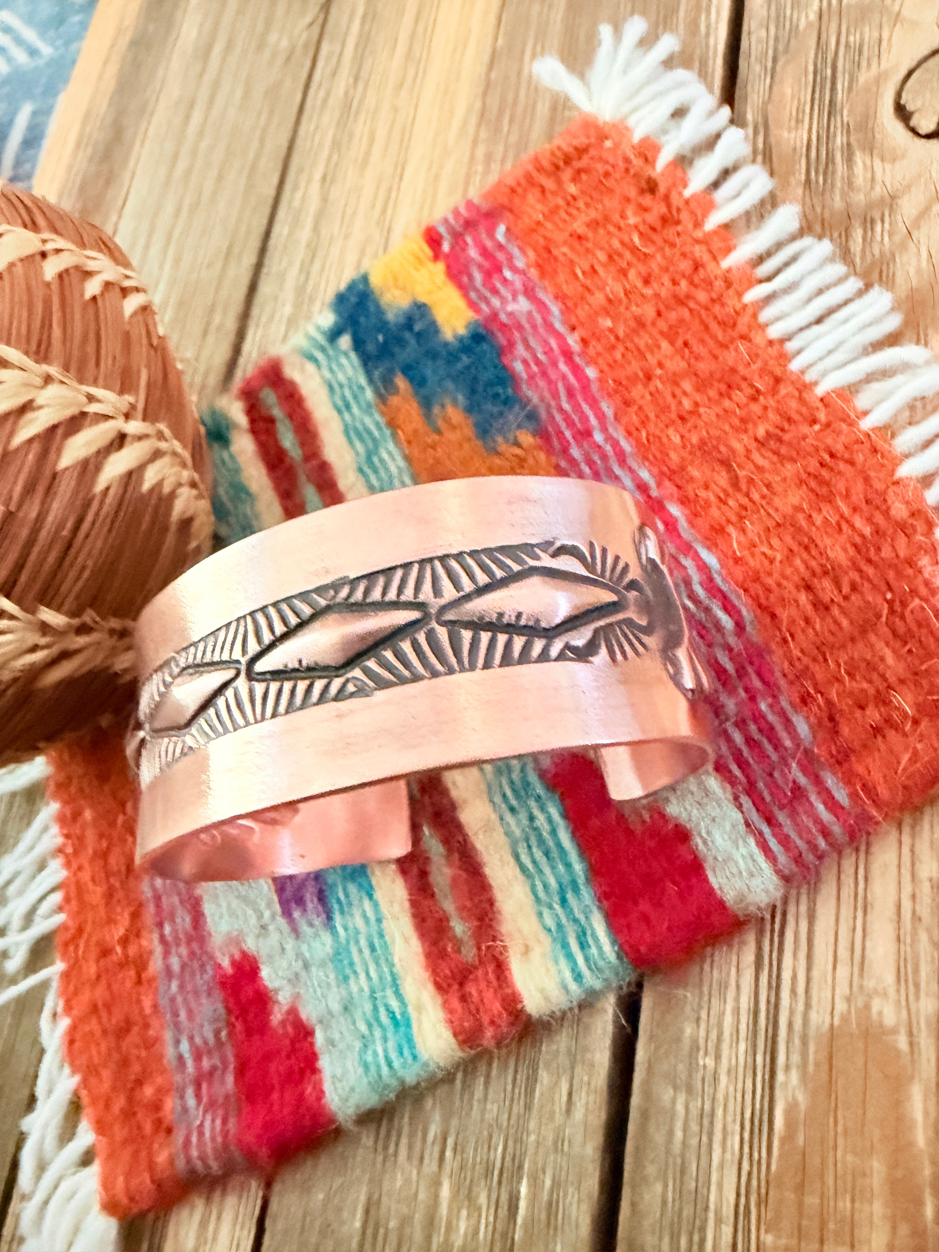 Handcrafted Copper Cuff Bracelet by Elvira Bill