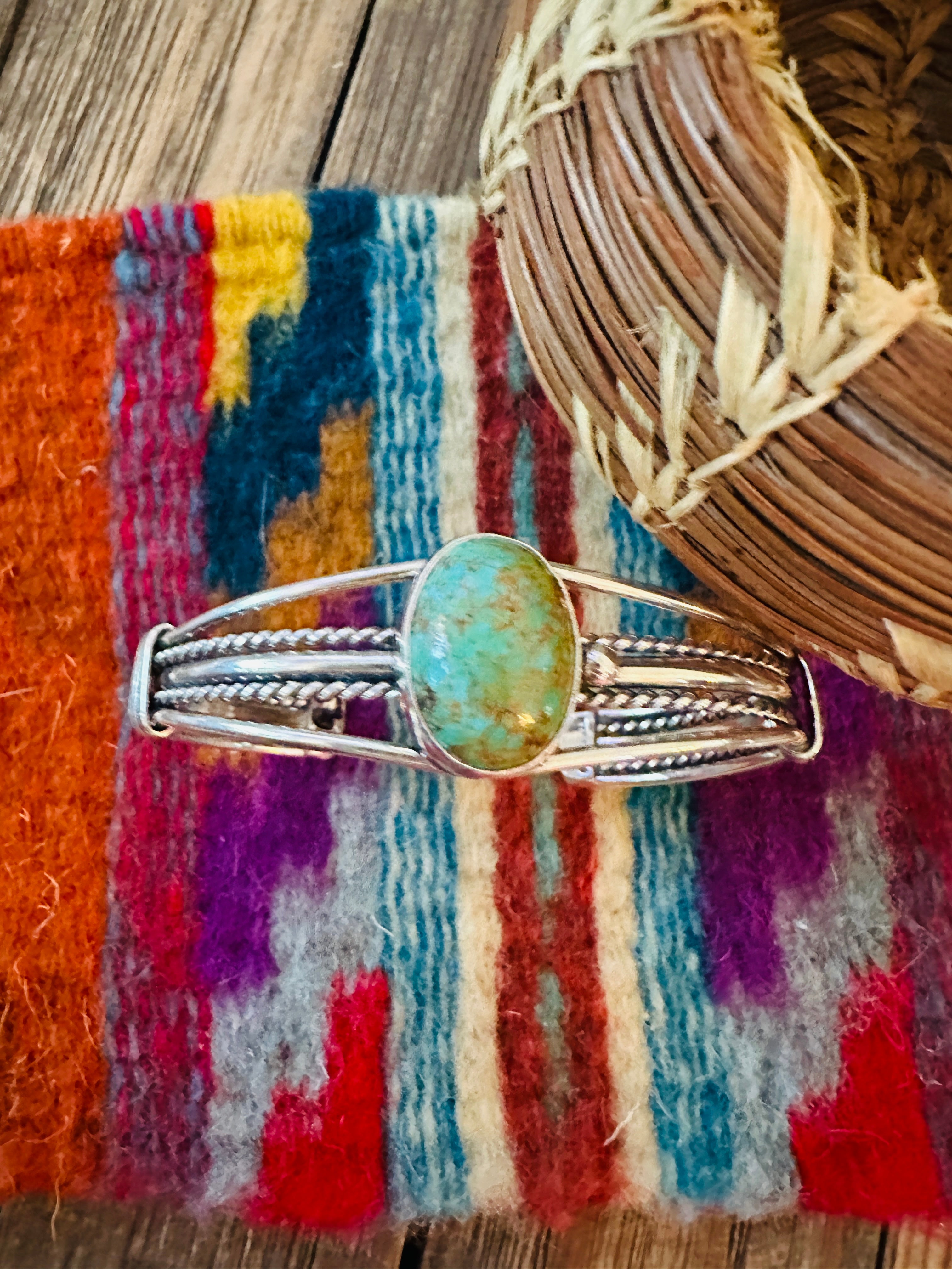 Handcrafted Turquoise & Sterling Silver Cuff Bracelet