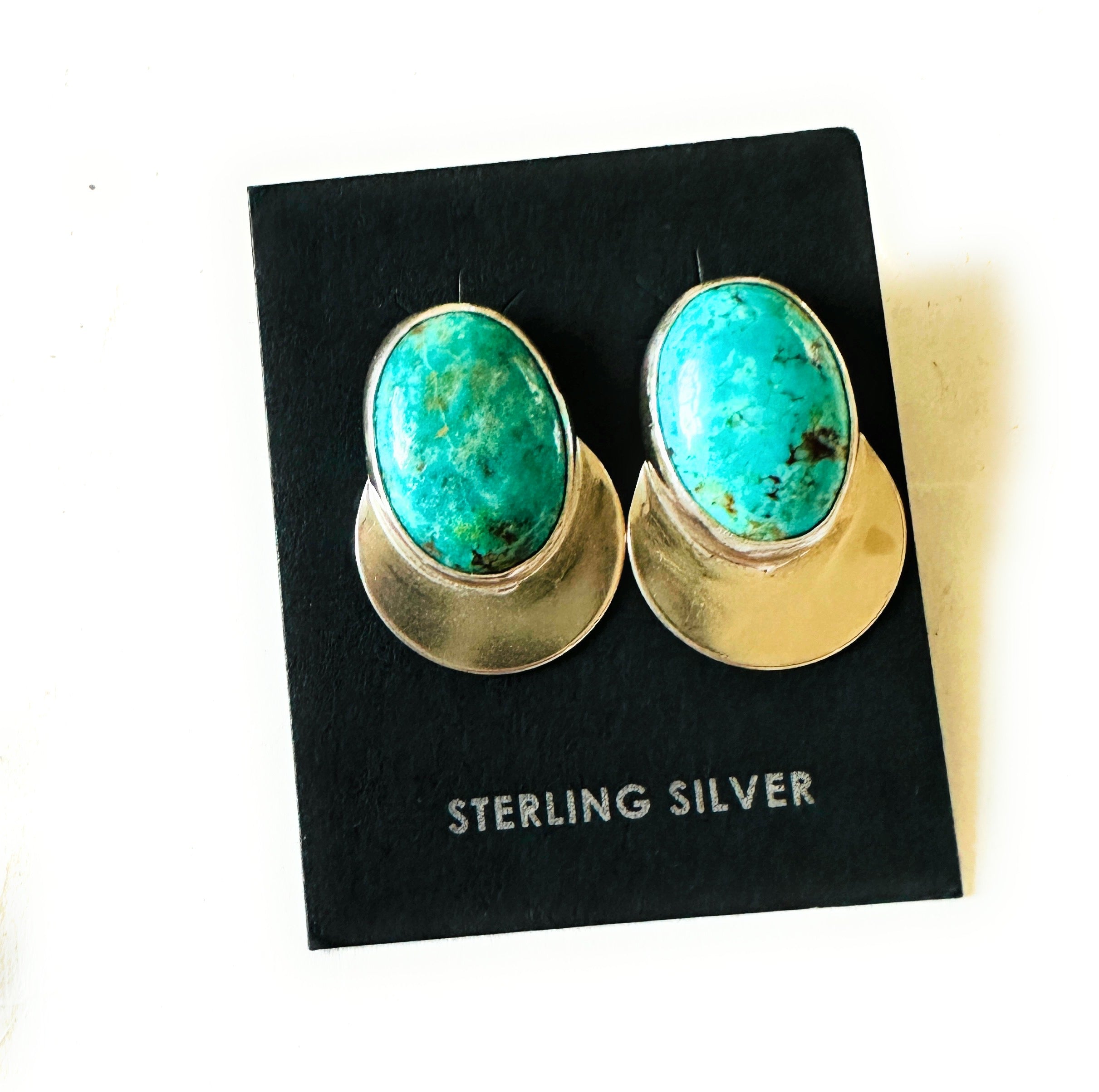 Navajo Turquoise & Sterling Silver Post Earrings