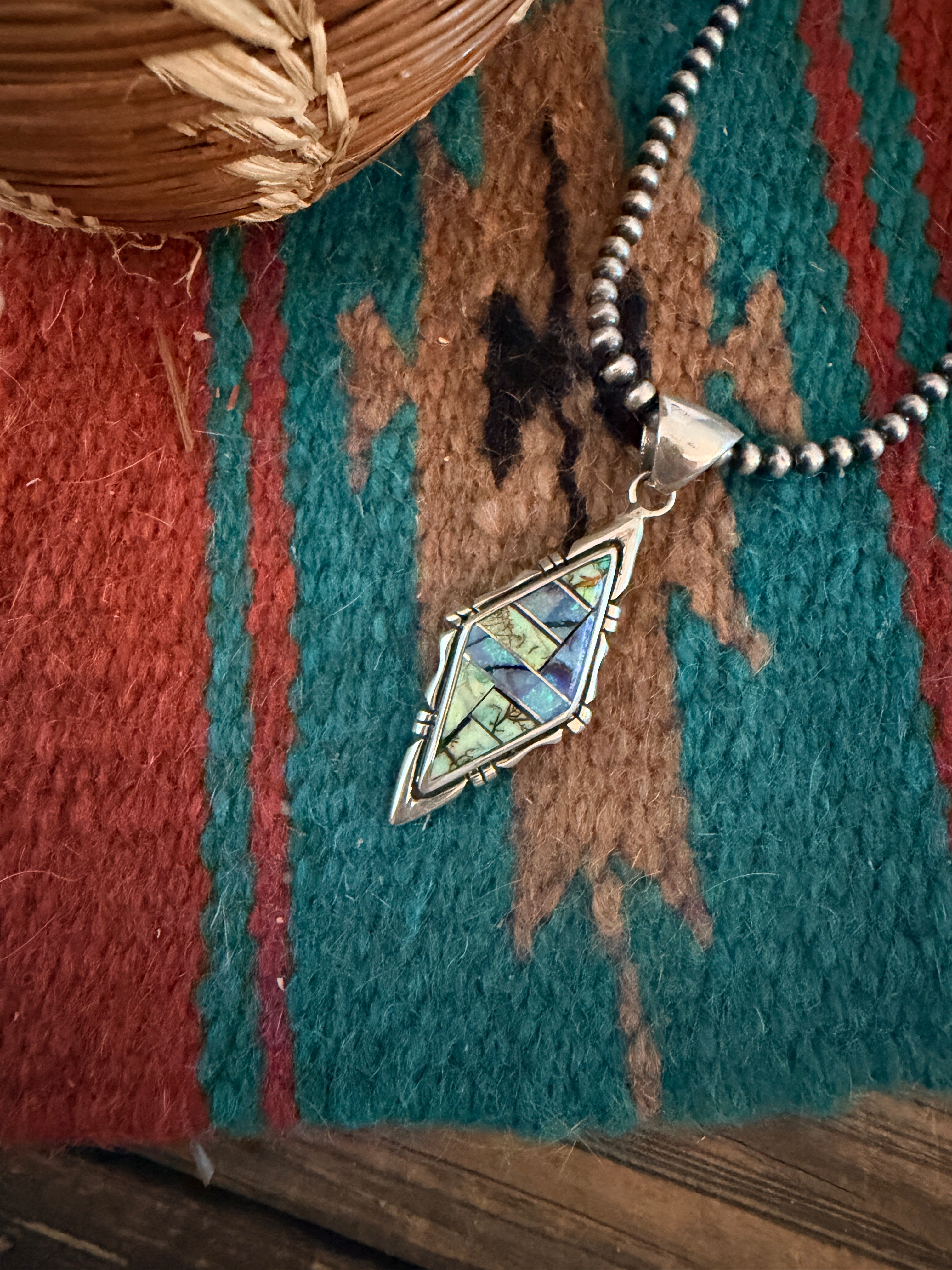 Handcrafted Sterling Silver and Opal Inlay Pendant