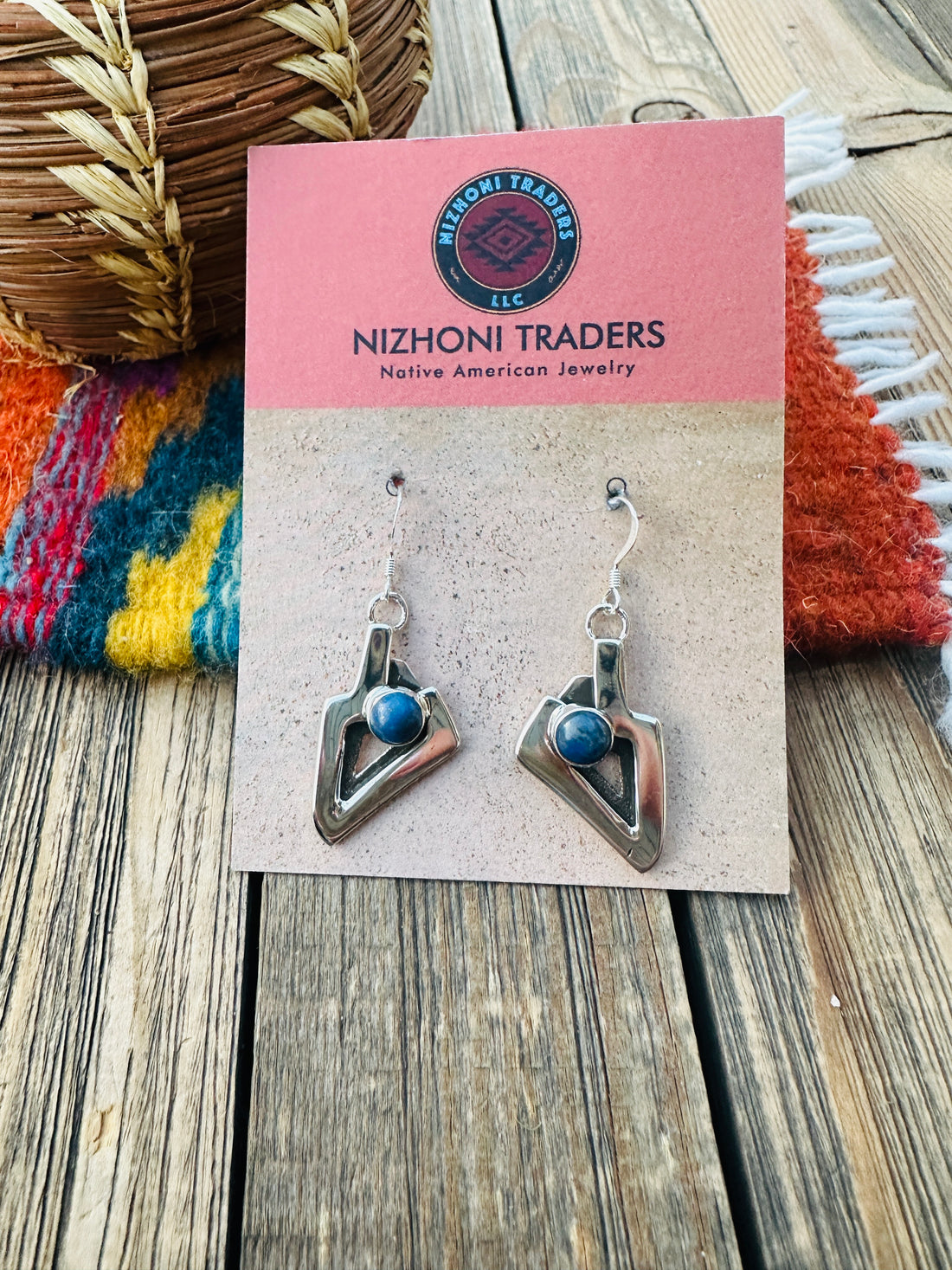 Handcrafted Lapis & Sterling Silver Dangle Earrings