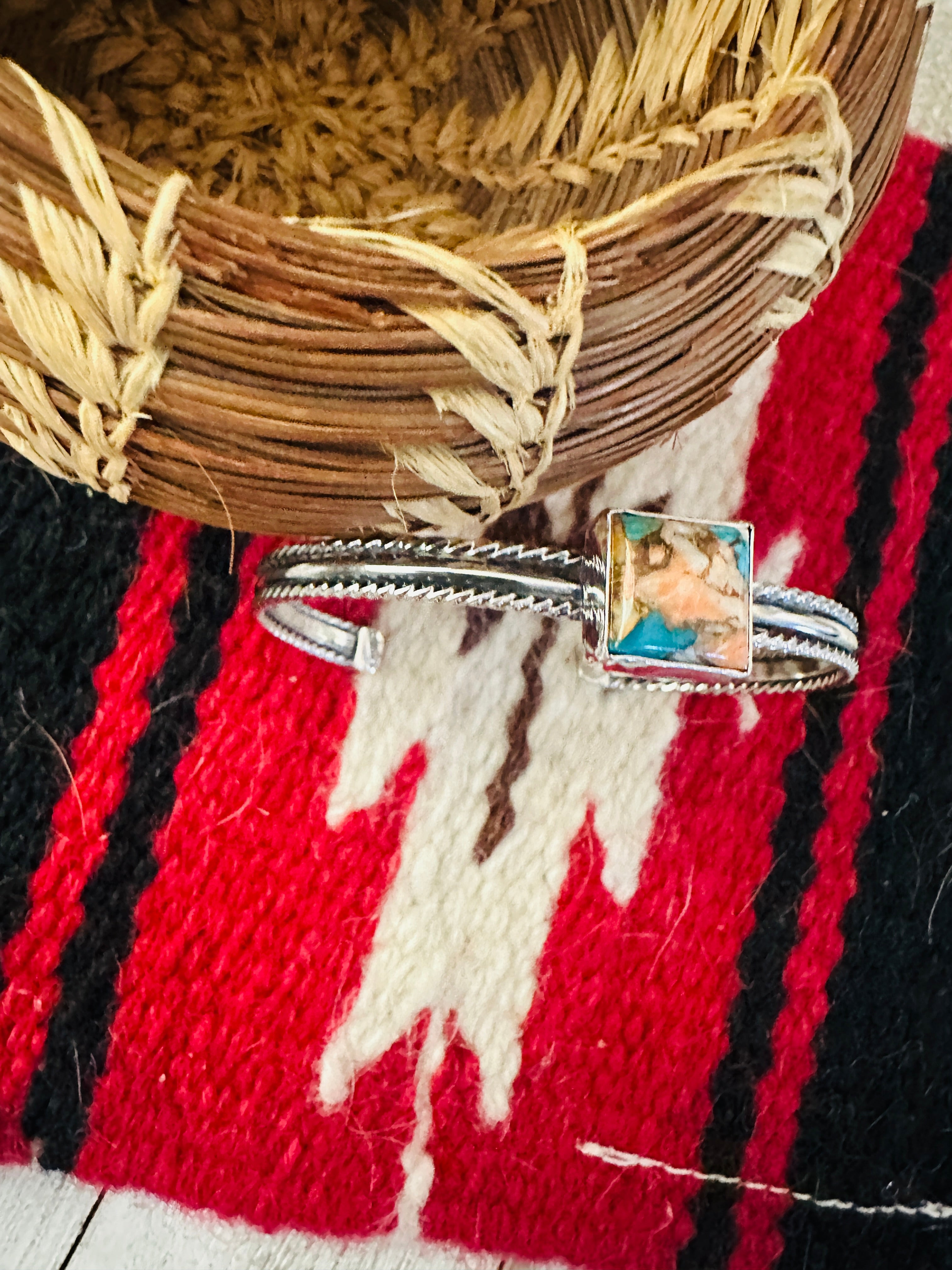 Navajo Sterling Silver & Spice Cuff Bracelet