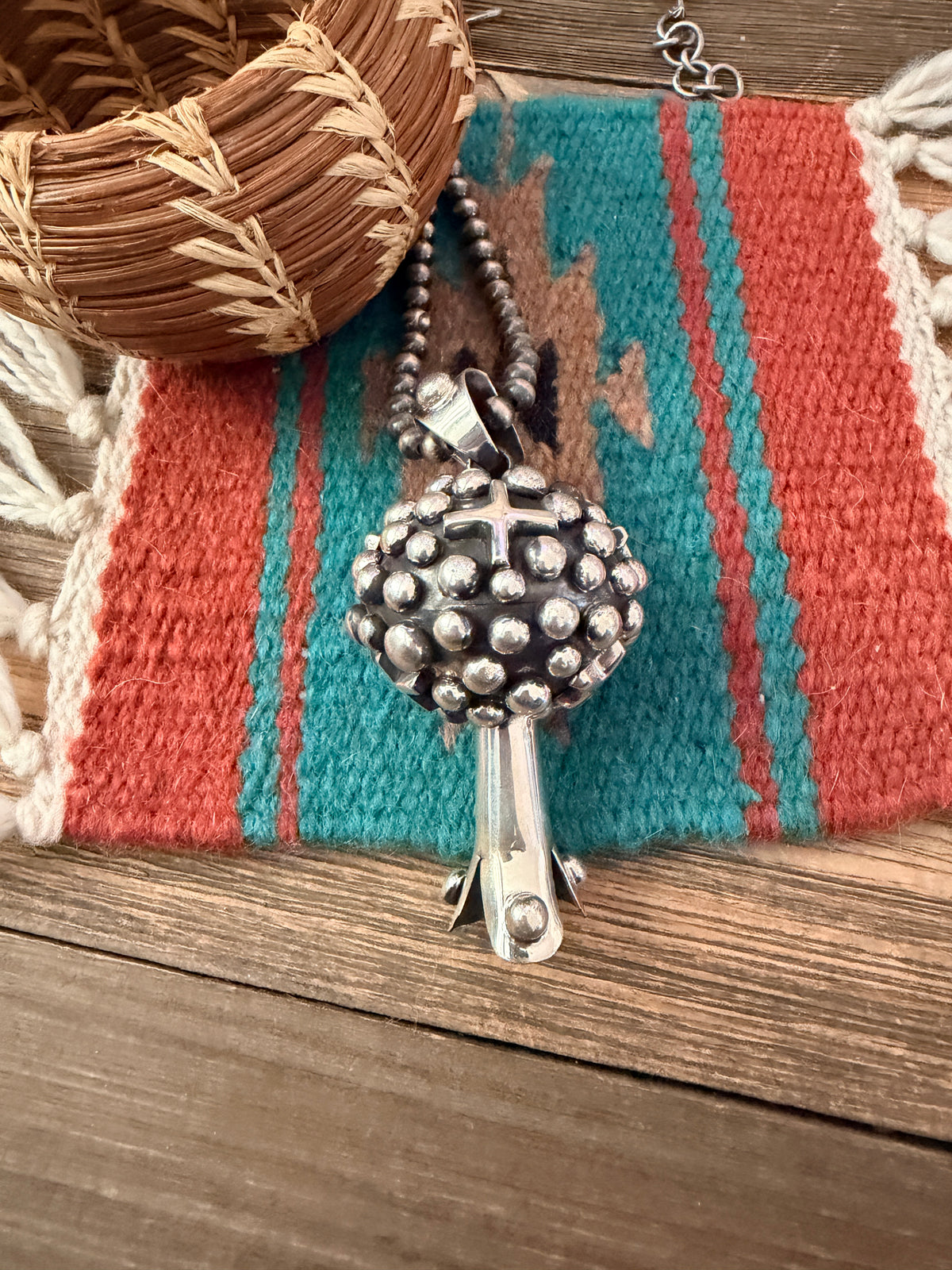 Handcrafted Sterling Silver Cross Blossom Pendant by Chimney Butte