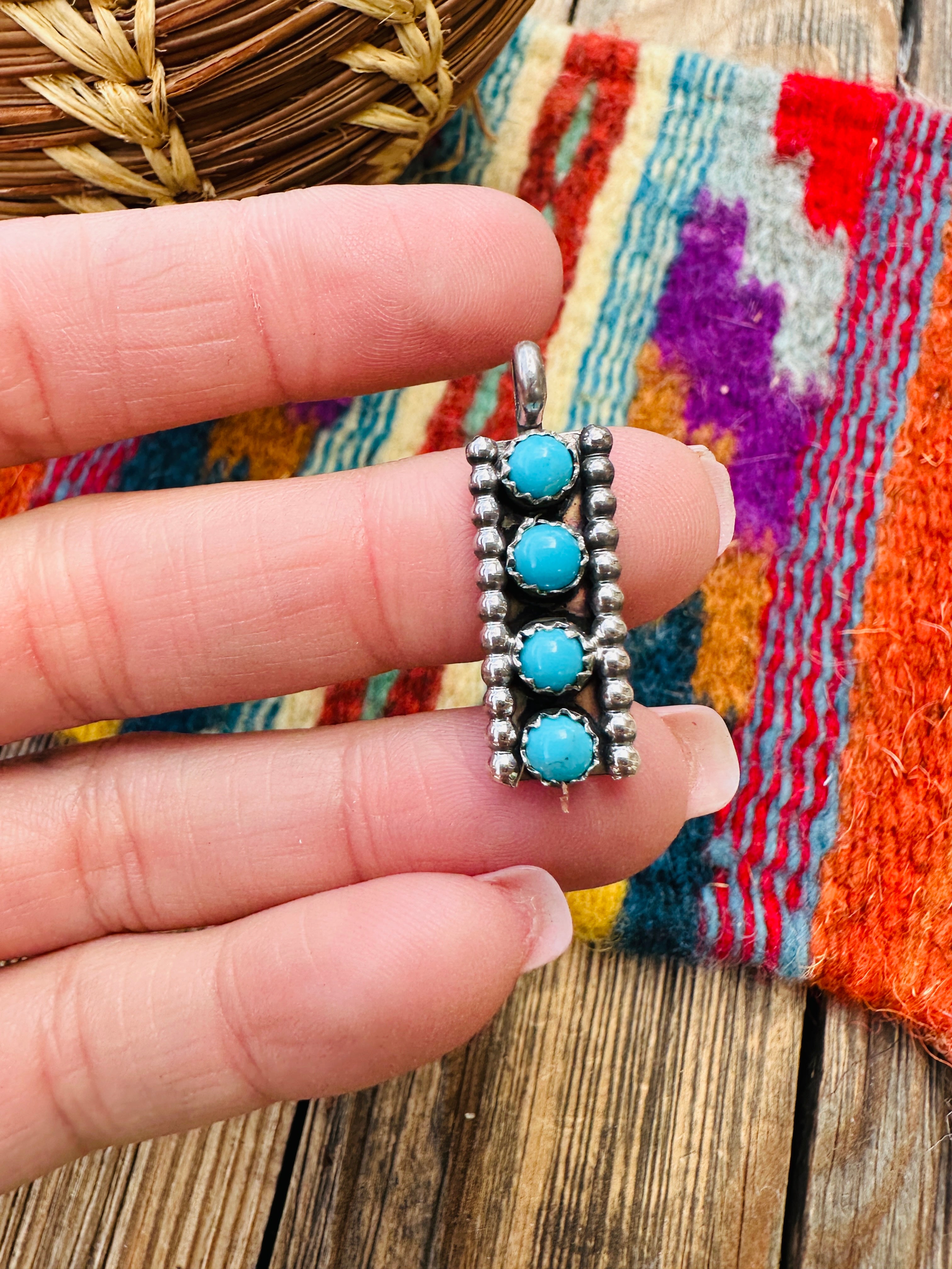 Handcrafted Sterling Silver & Turquoise Pendant