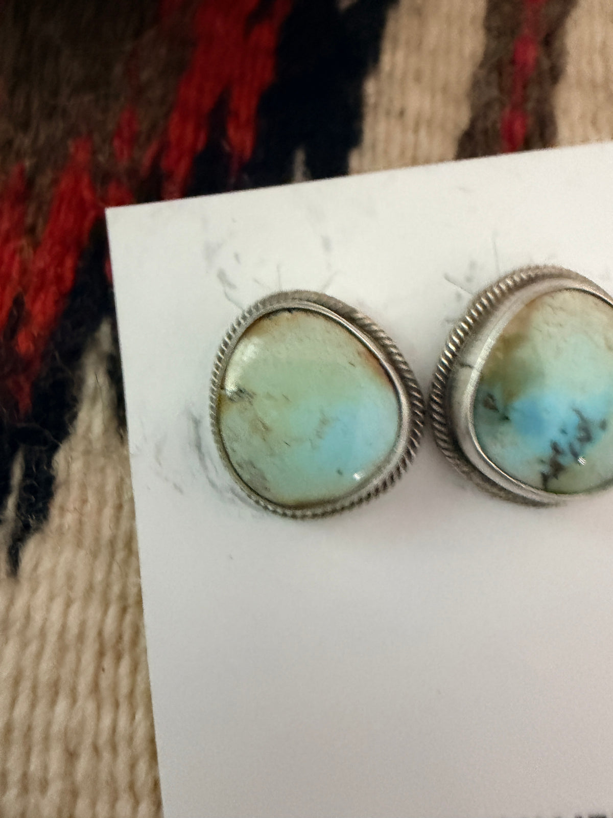 Handcrafted Palomino Turquoise & Sterling Silver Stud Earrings