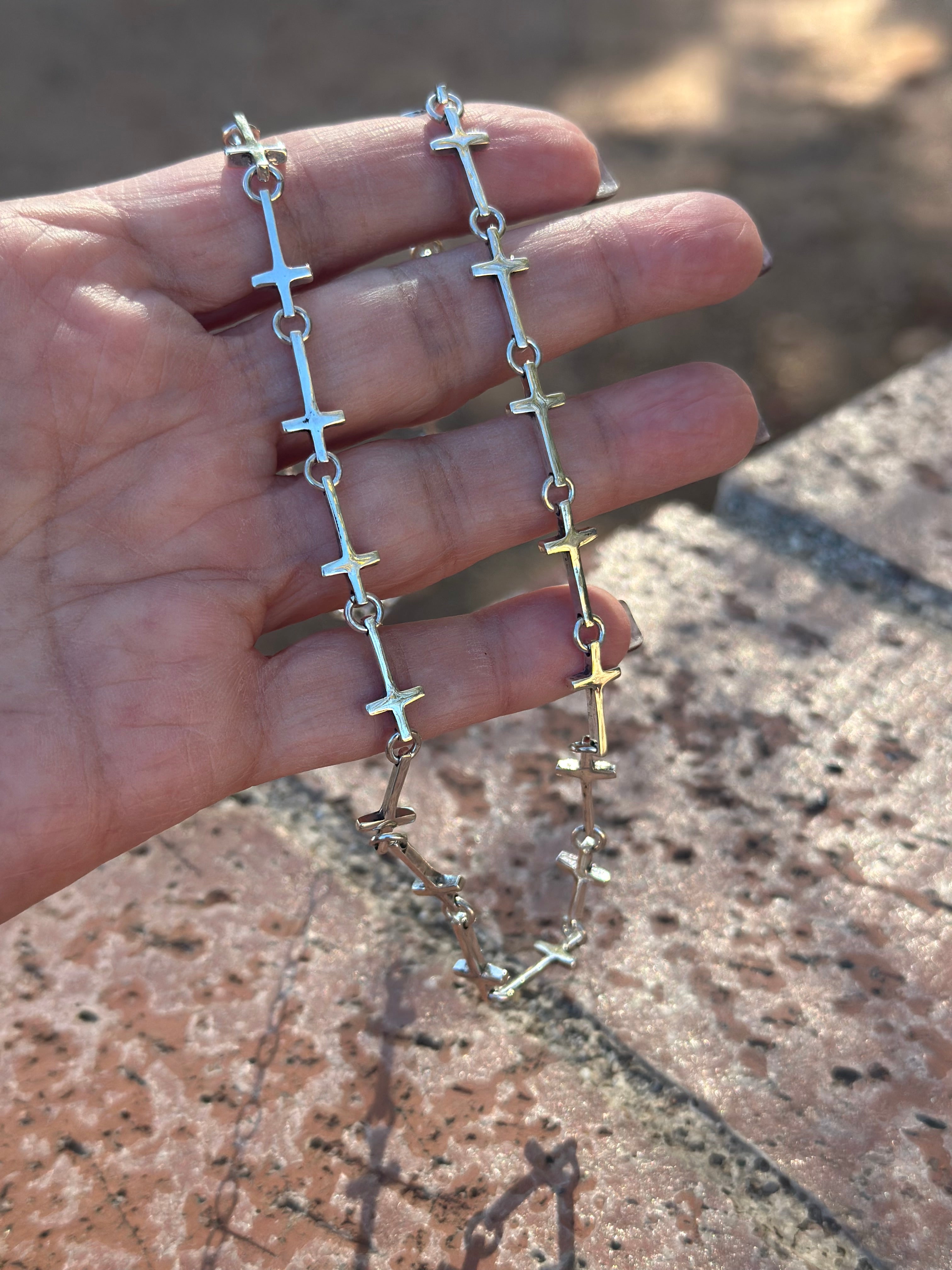 Handmade Sterling Silver Cross Necklace
