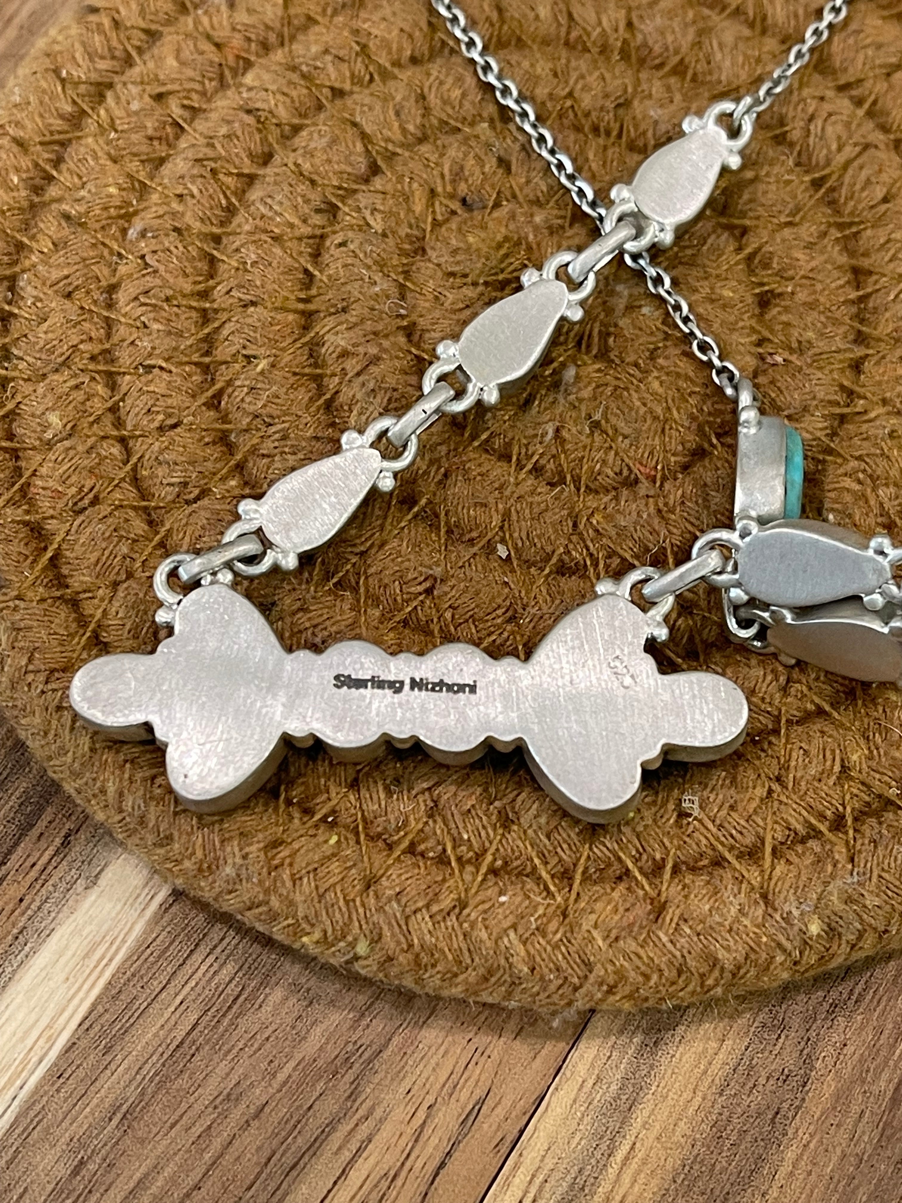 Handmade Sterling Silver & Kingman Turquoise Necklace