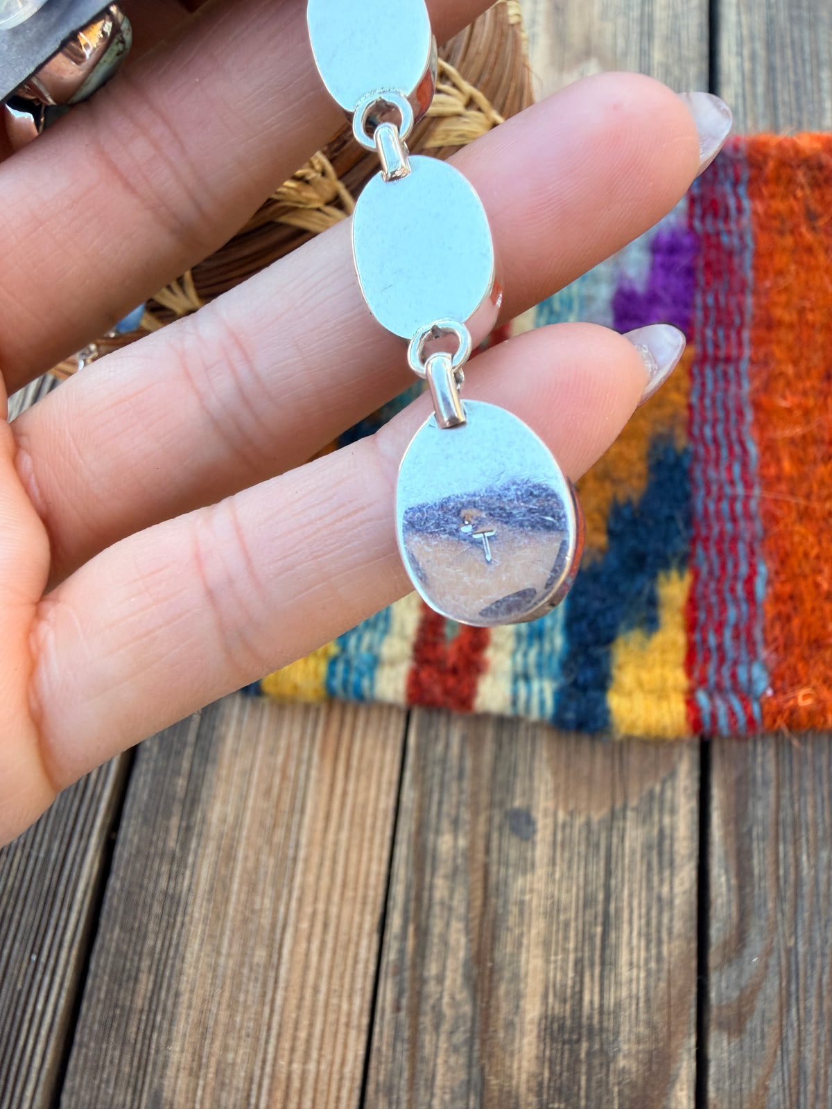 Handcrafted Golden Hills Turquoise & Sterling Silver Dangle Earrings