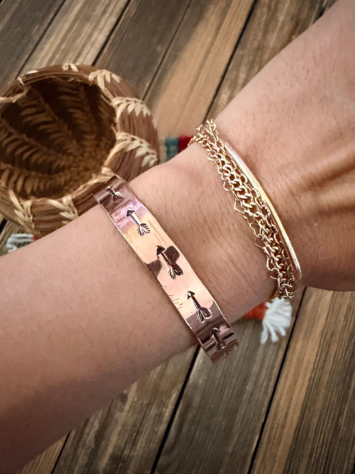 Handcrafted Copper Arrow Cuff Bracelet